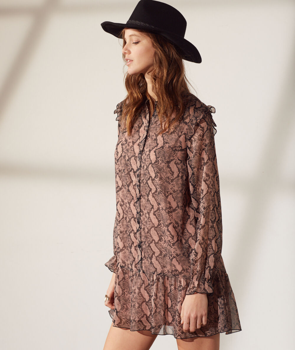 Robe courte imprimée blush.