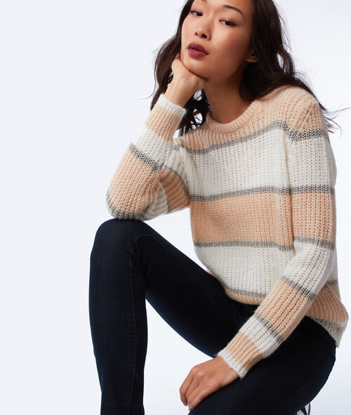 Pull à rayures en grosse maille