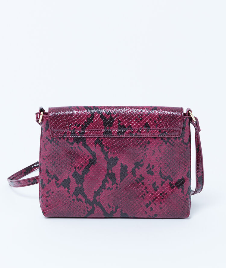 Sac besace à imprimé serpent sienne.