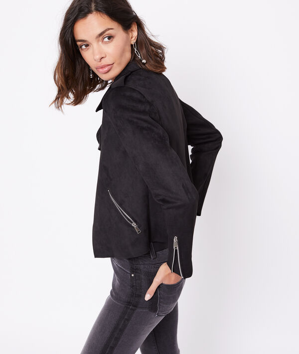 Veste biker effet daim Veste biker effet daim