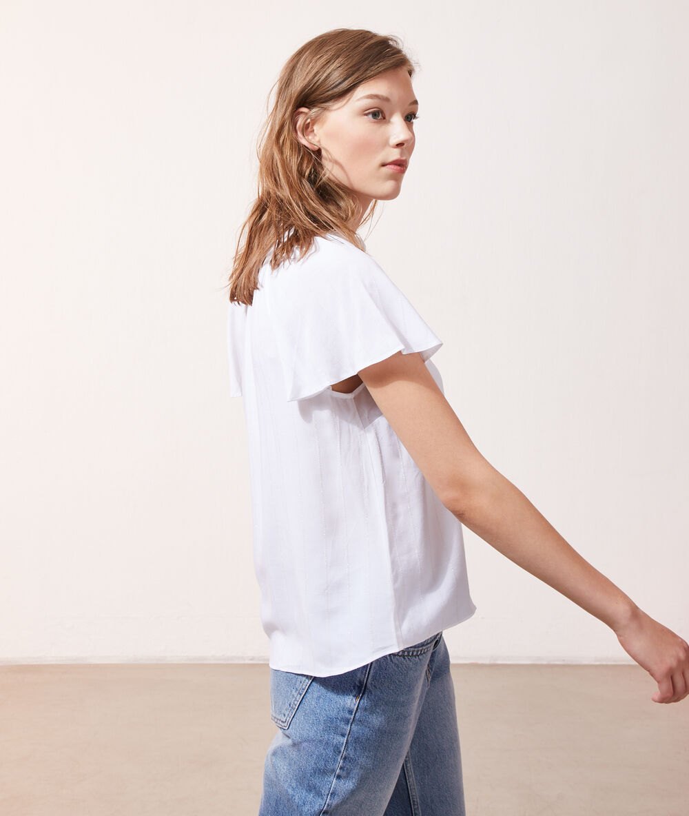 Blouse à nouer ecru.