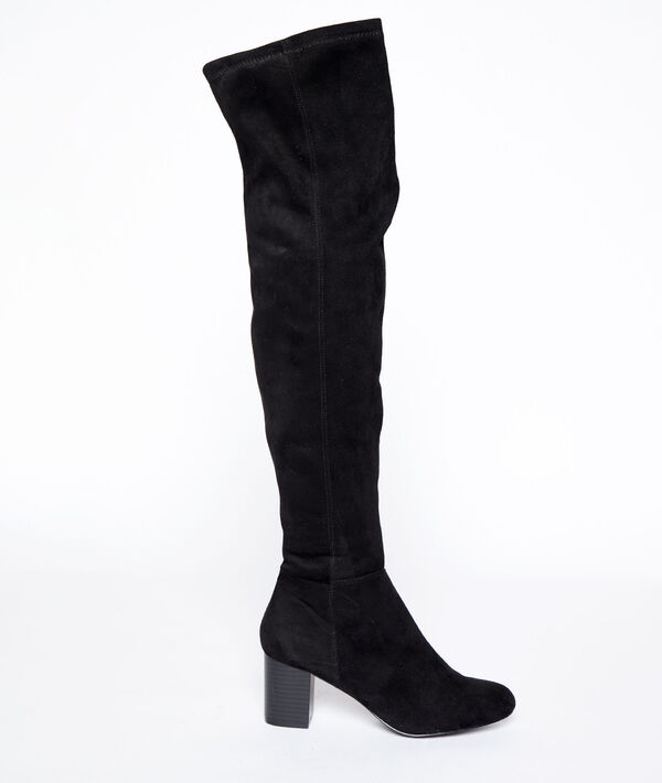 Cuissardes à talons effet daim Cuissardes à talons effet daim
