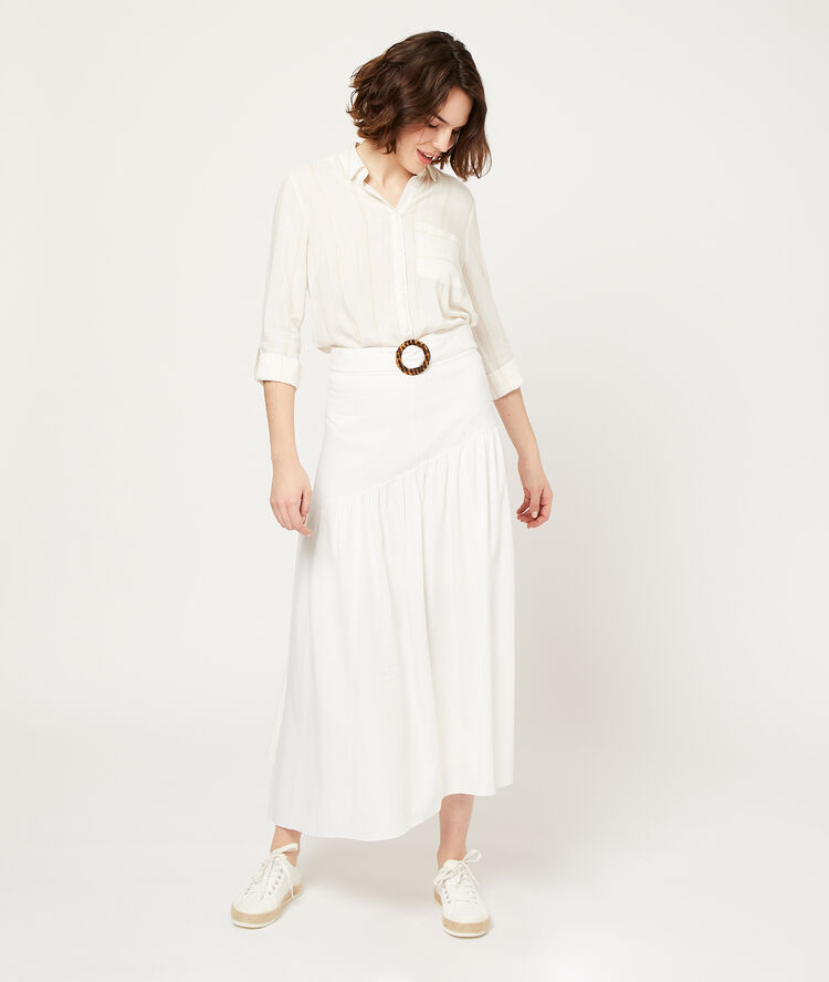 Jupe longue asymétritque blanc.