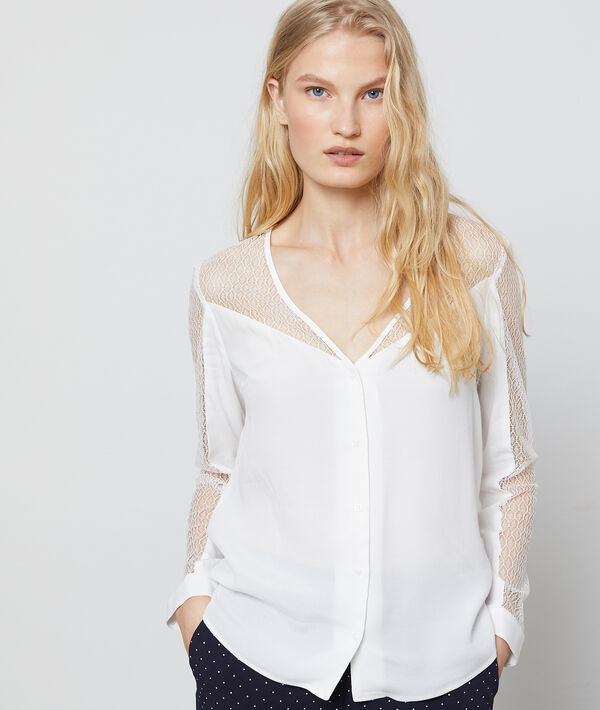 Blouse ajourée à dentelle guipure Blouse ajourée à dentelle guipure