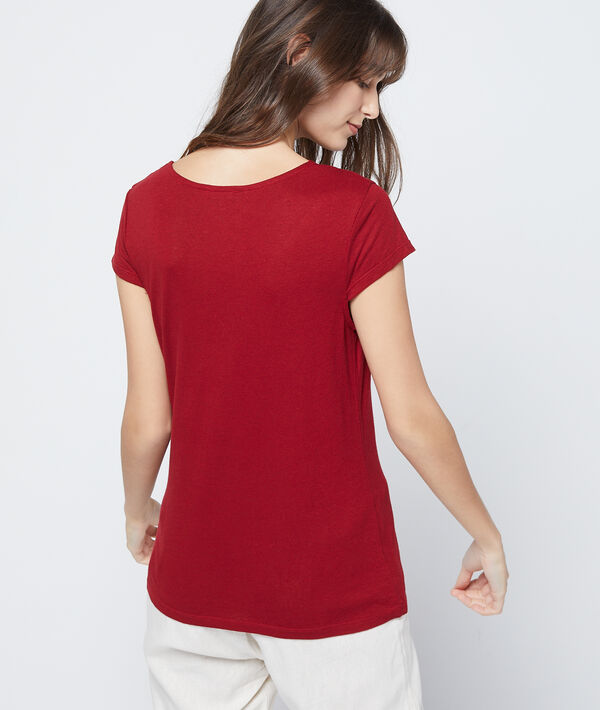 T-shirt décolleté à guipure et laçages T-shirt décolleté à guipure et laçages