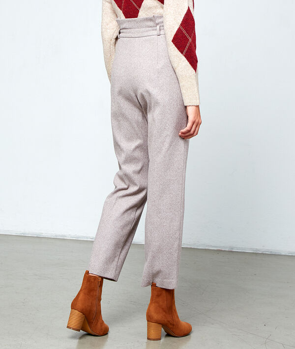 Pantalon taille haute ceinturé Pantalon taille haute ceinturé