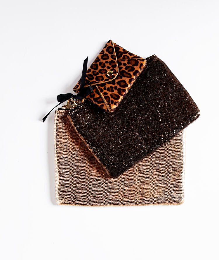 Lot de 3 pochettes dore.