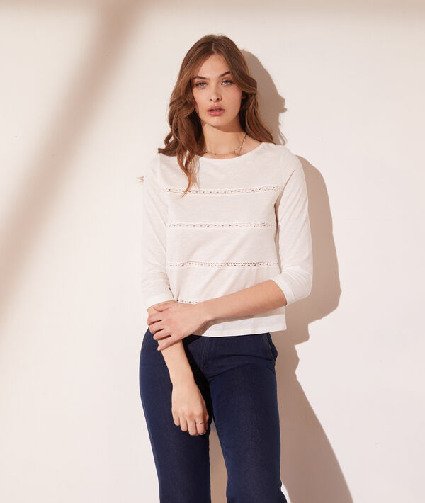 Top manches longues détails en dentelle Top manches longues détails en dentelle