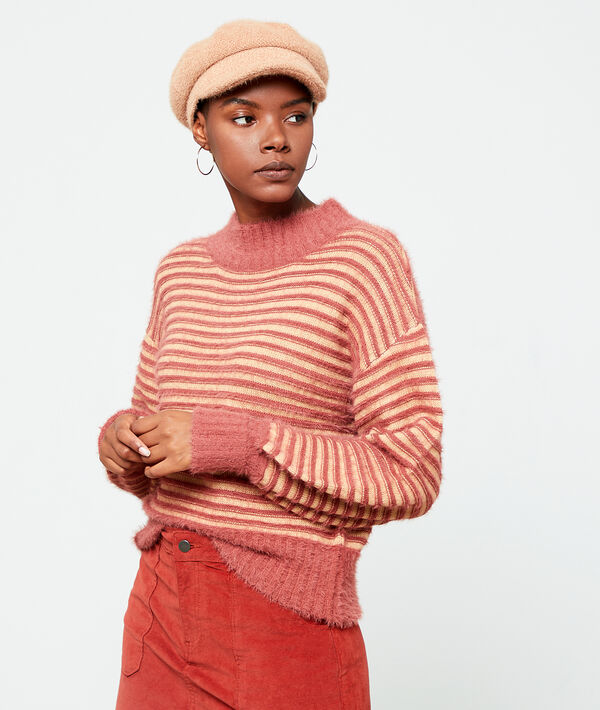 Pull rayé en maille fluffy Pull rayé en maille fluffy