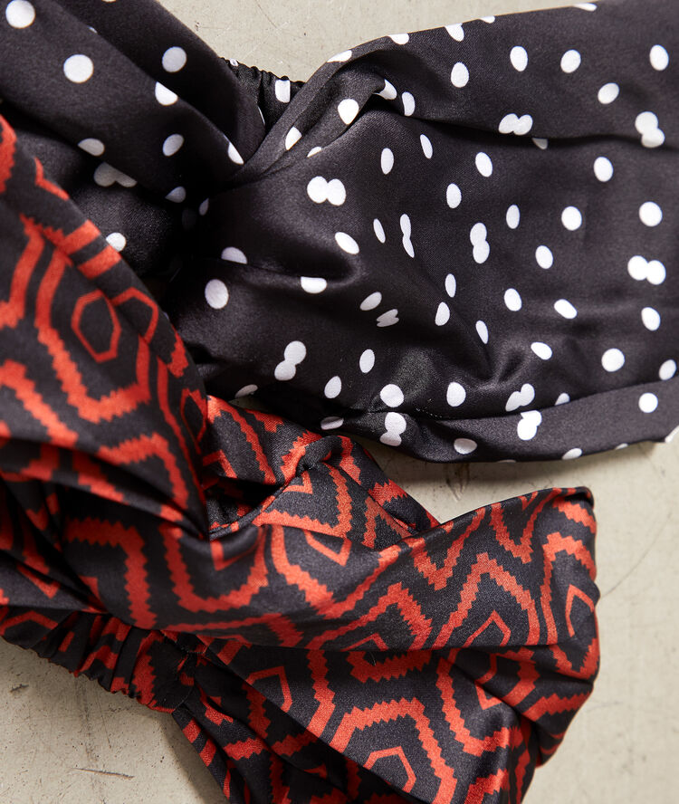 Duo de headband imprimé noir.