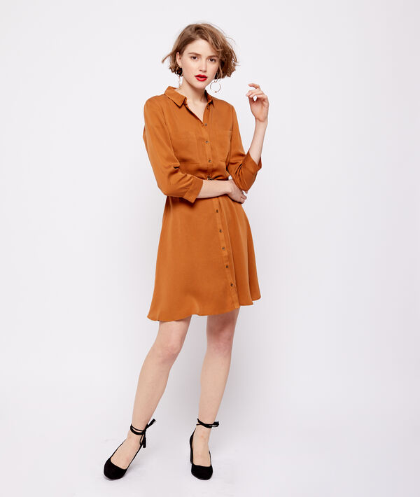 Robe ceinturée en tencel® orge.