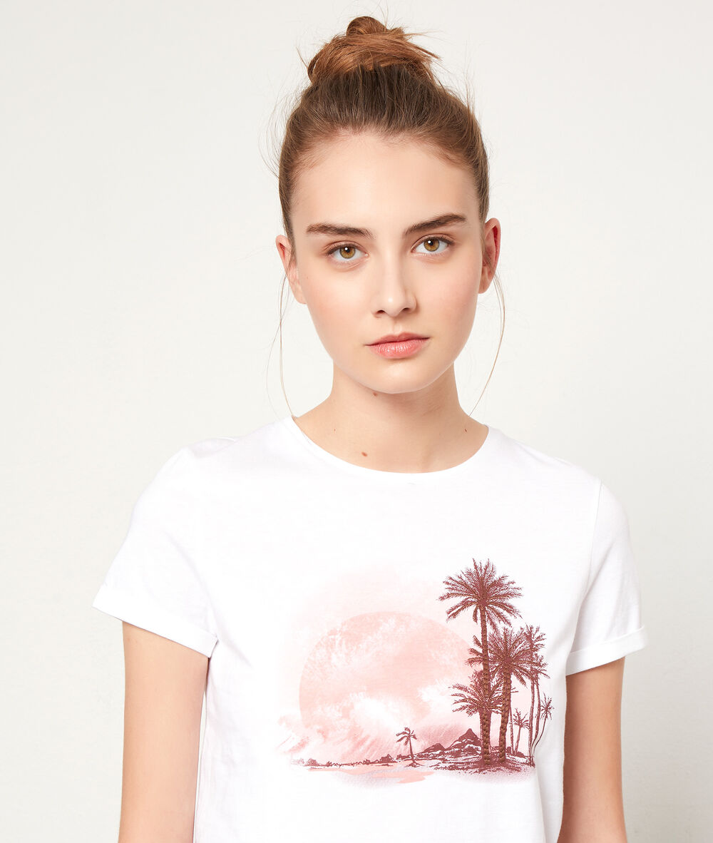 T-shirt sérigraphie blanc.