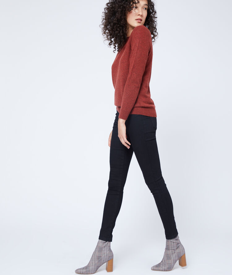 Jean skinny taille haute noir.
