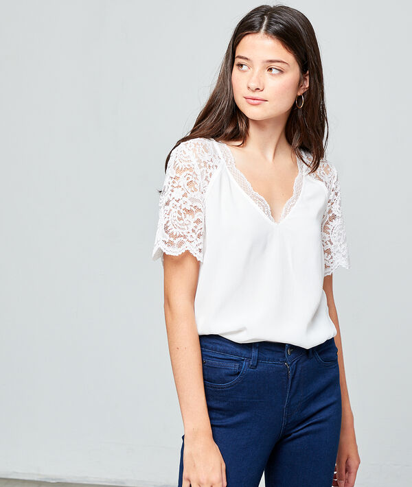 Top dos ajouré en guipure - ADELAIDE - 34 - Ecru - Femme - Etam