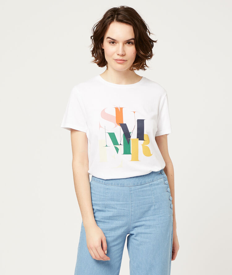 T-shirt sérigraphie "summer" blanc.