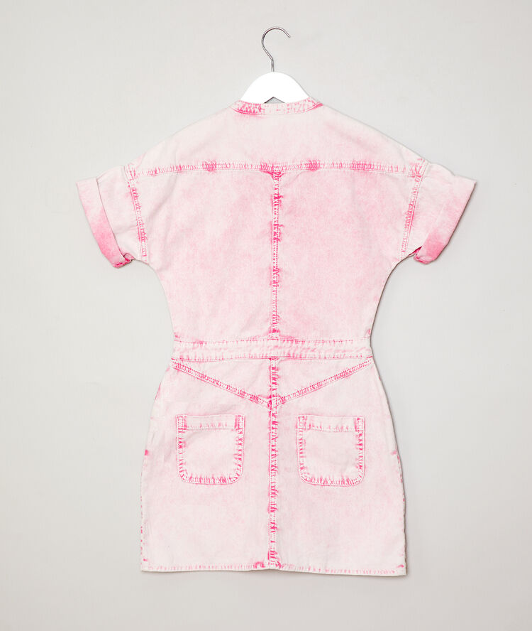 Robe effet délavée en coton rose.