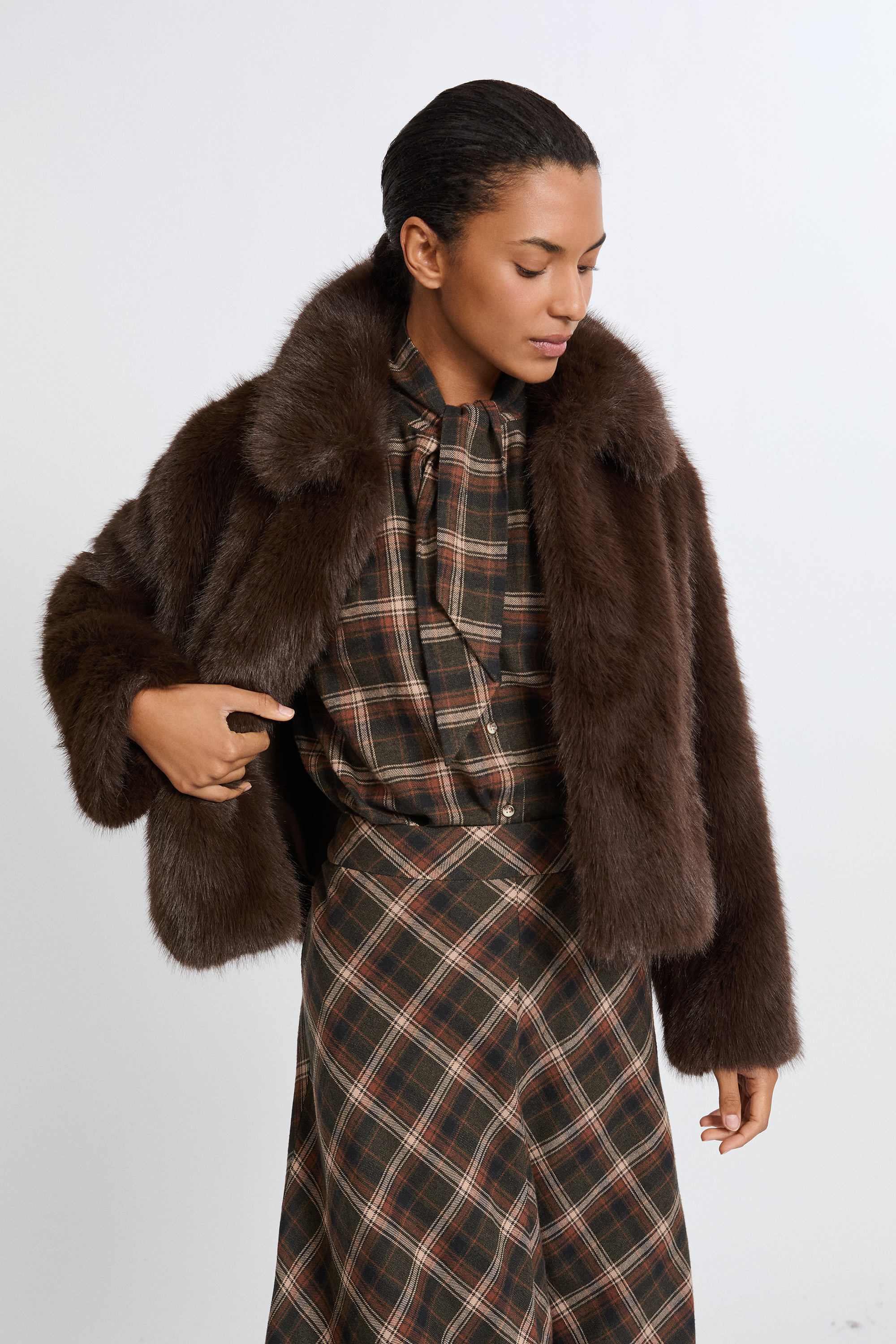 Manteau court en fausse fourrure POLYESTER - ETAM