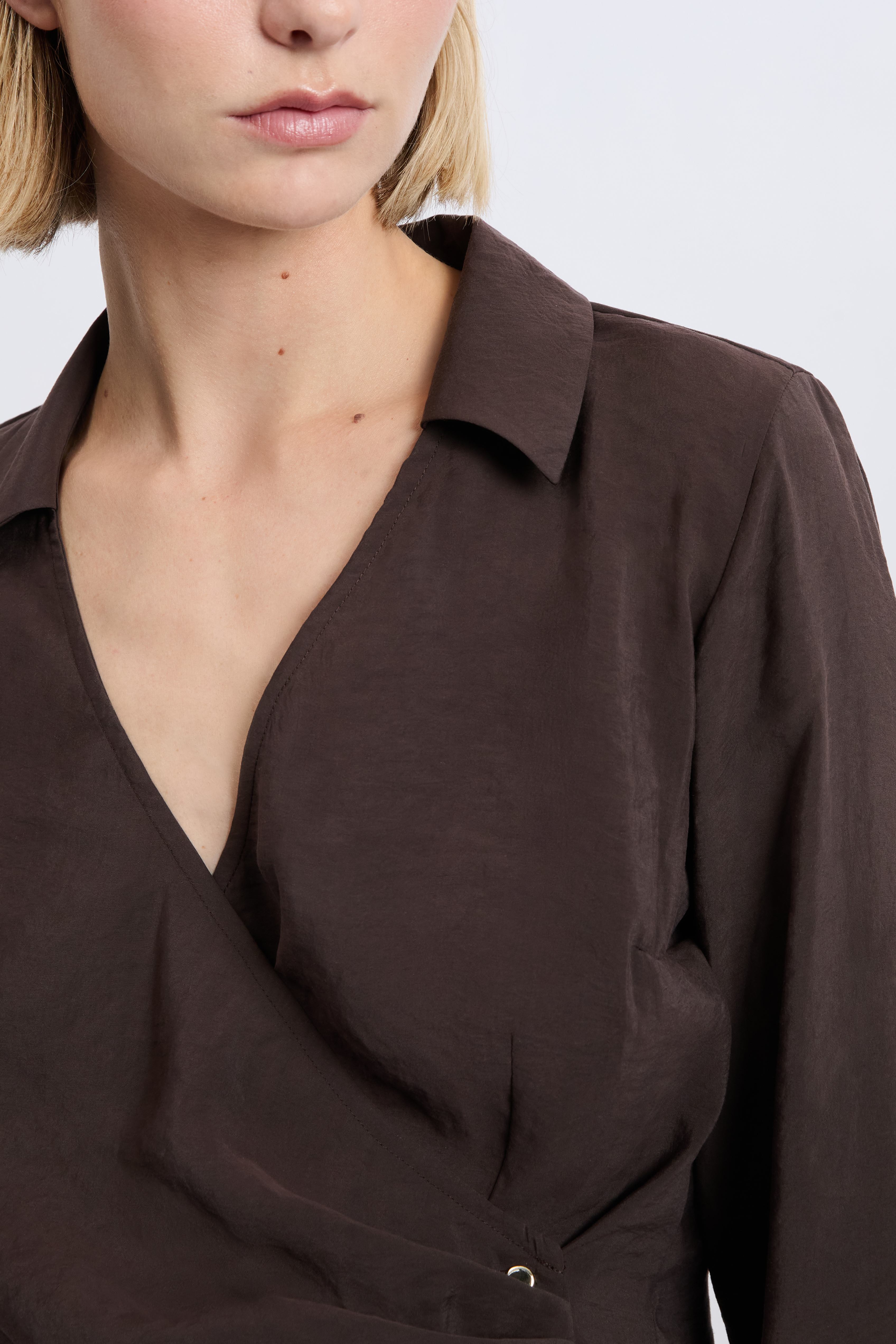 Chemise Cache-coeur Etam Belle Femme Rouge Vif - Taille 36/38, 100% Coton, Occasion TBE