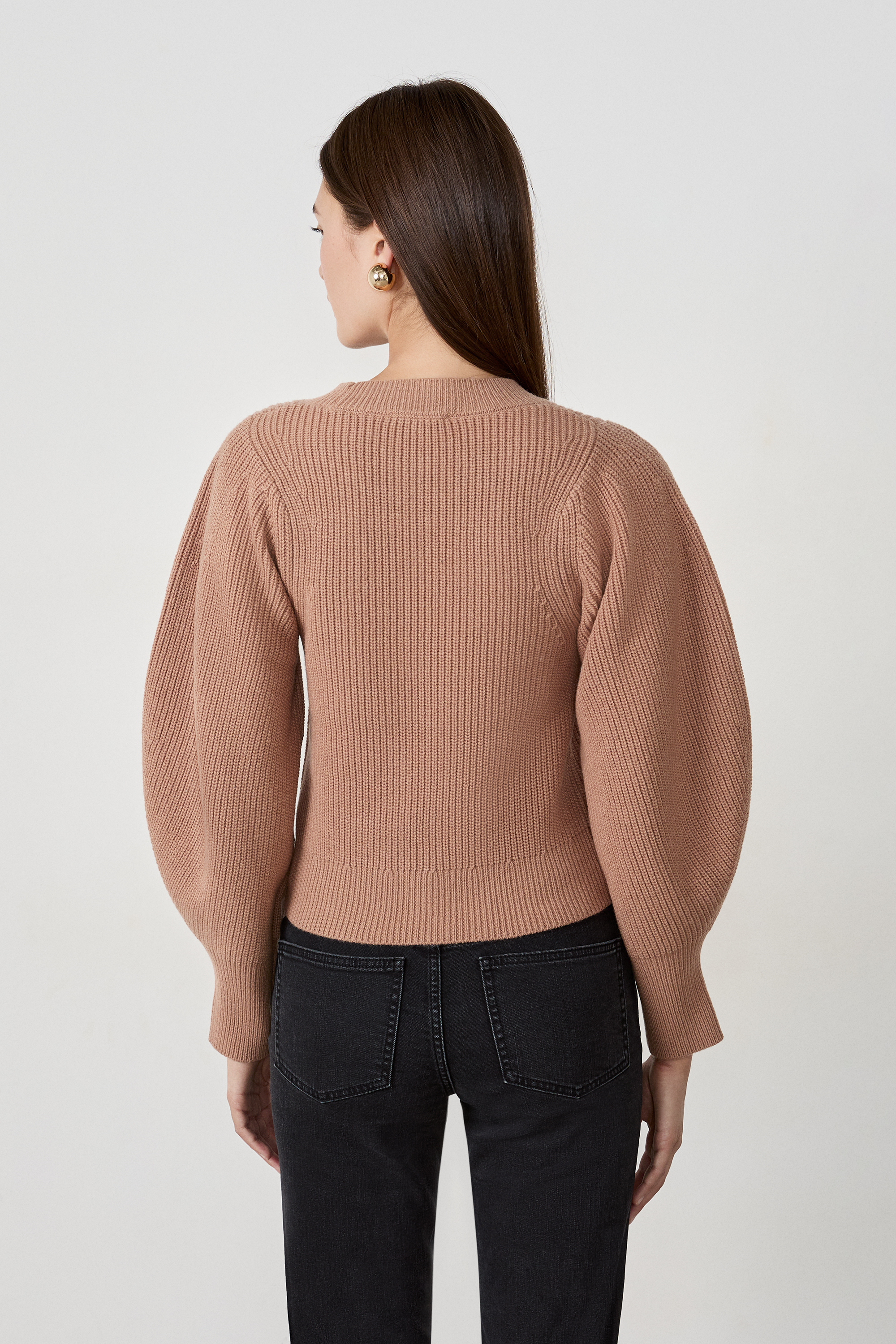 Pull Nude Manches Ruban Plissé Leticia Mem Taille Unique - Occasion Très Bon état, Laine, Col Rond