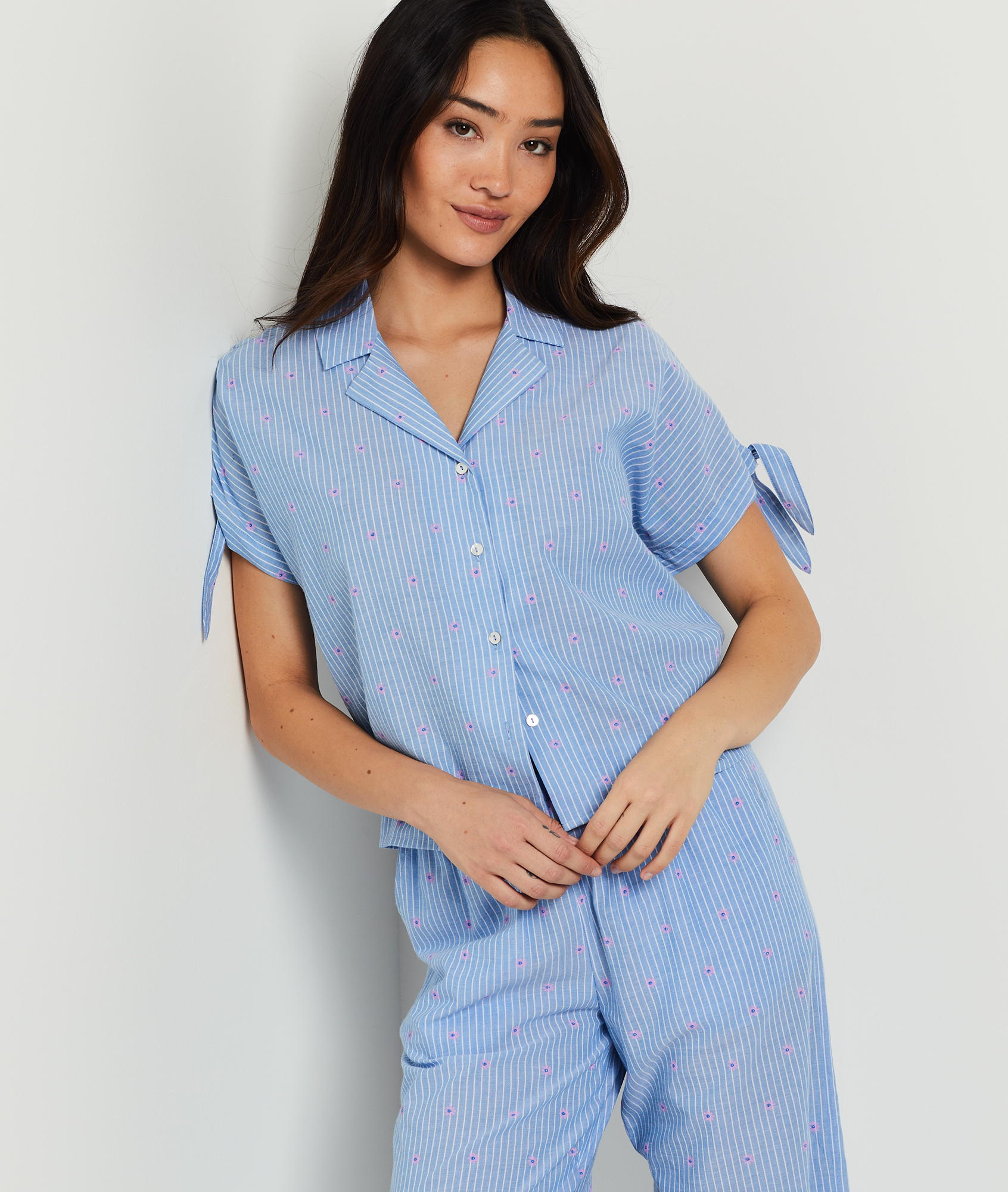 Chemise De Nuit En Coton Pour Femme - Imprimé Cœur - Manches