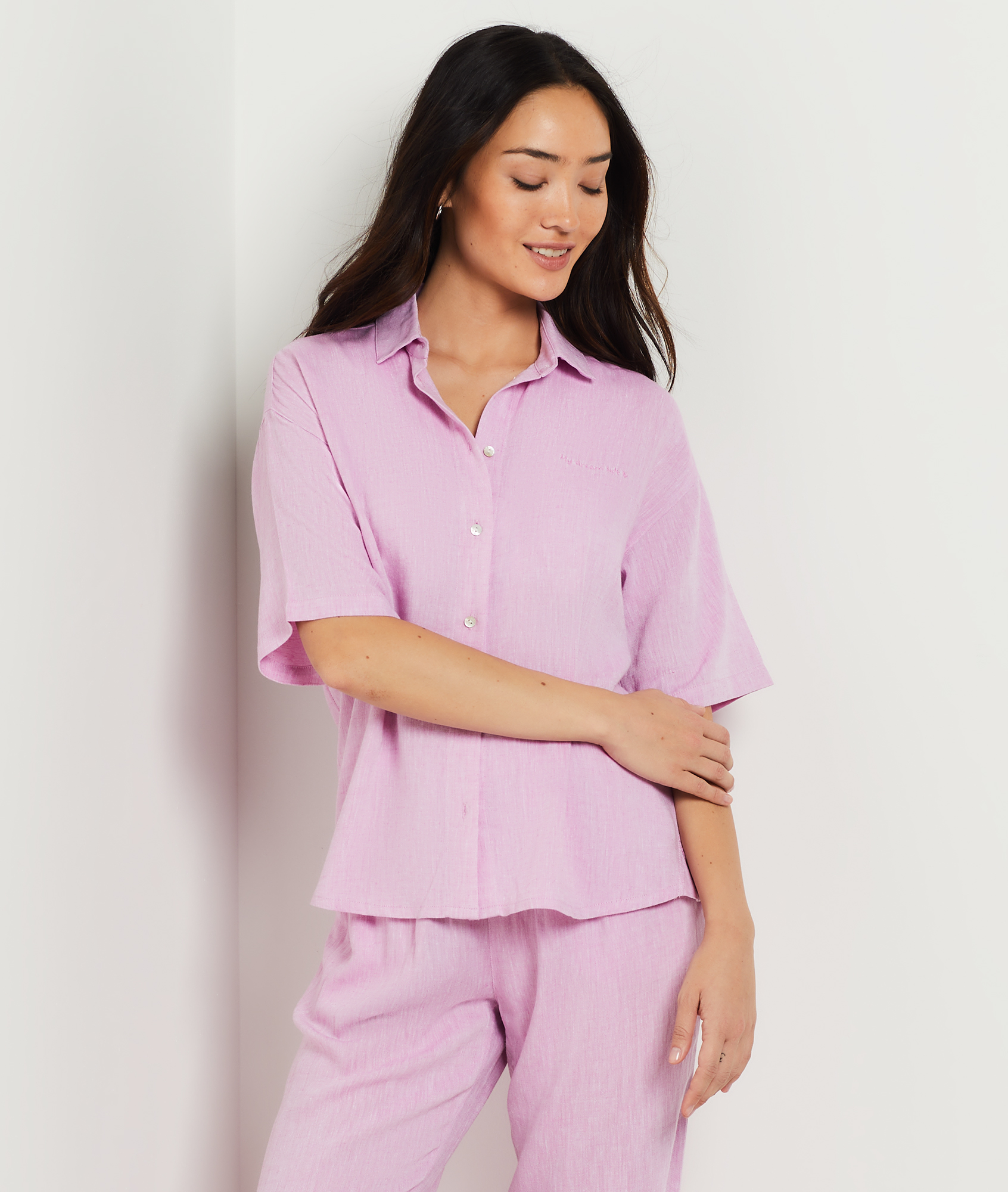 SCHIESSER Chemise de nuit MIX RELAX en gris mélangé