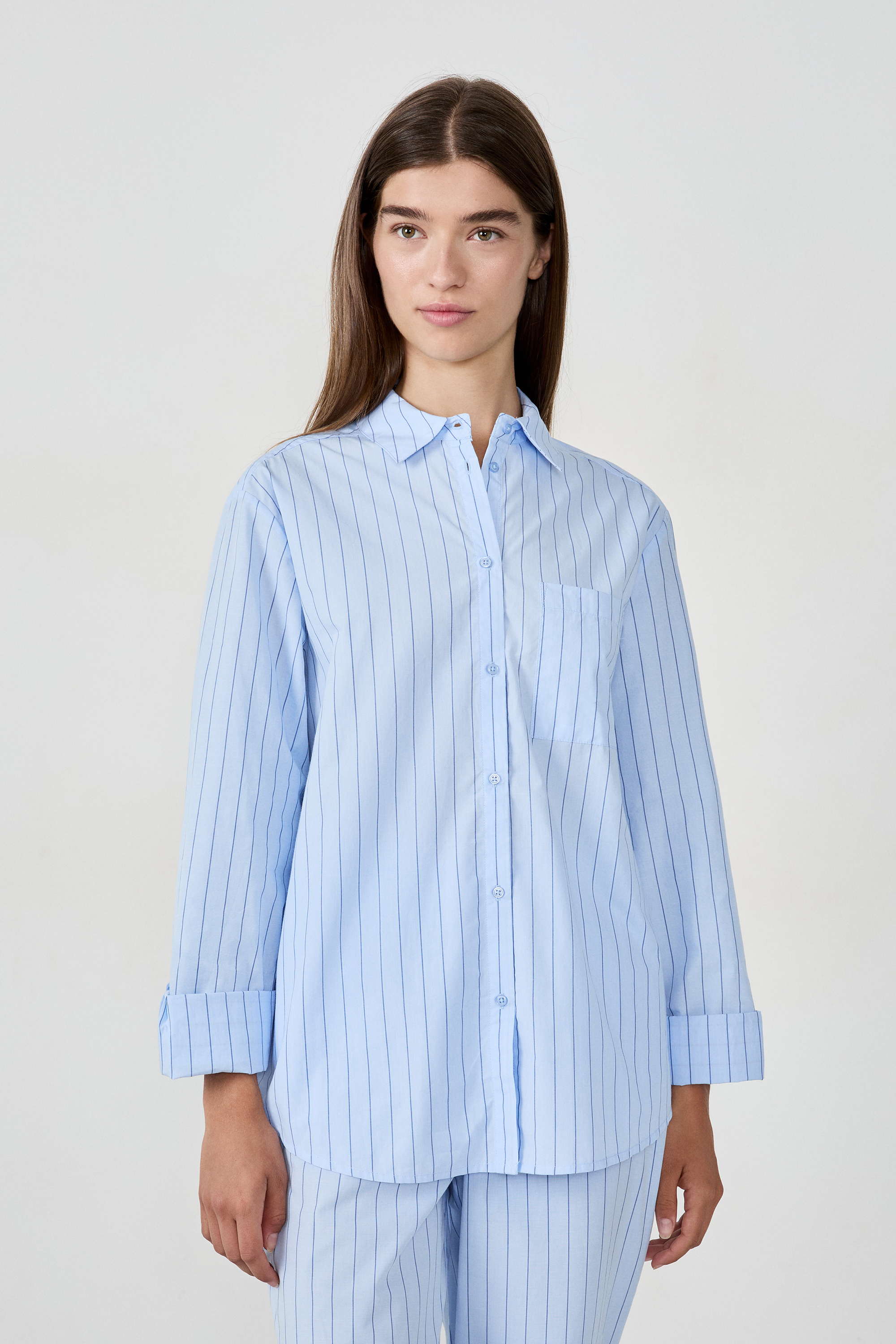 Chemise de pyjama à rayures DELINA BLEU CIEL - ETAM