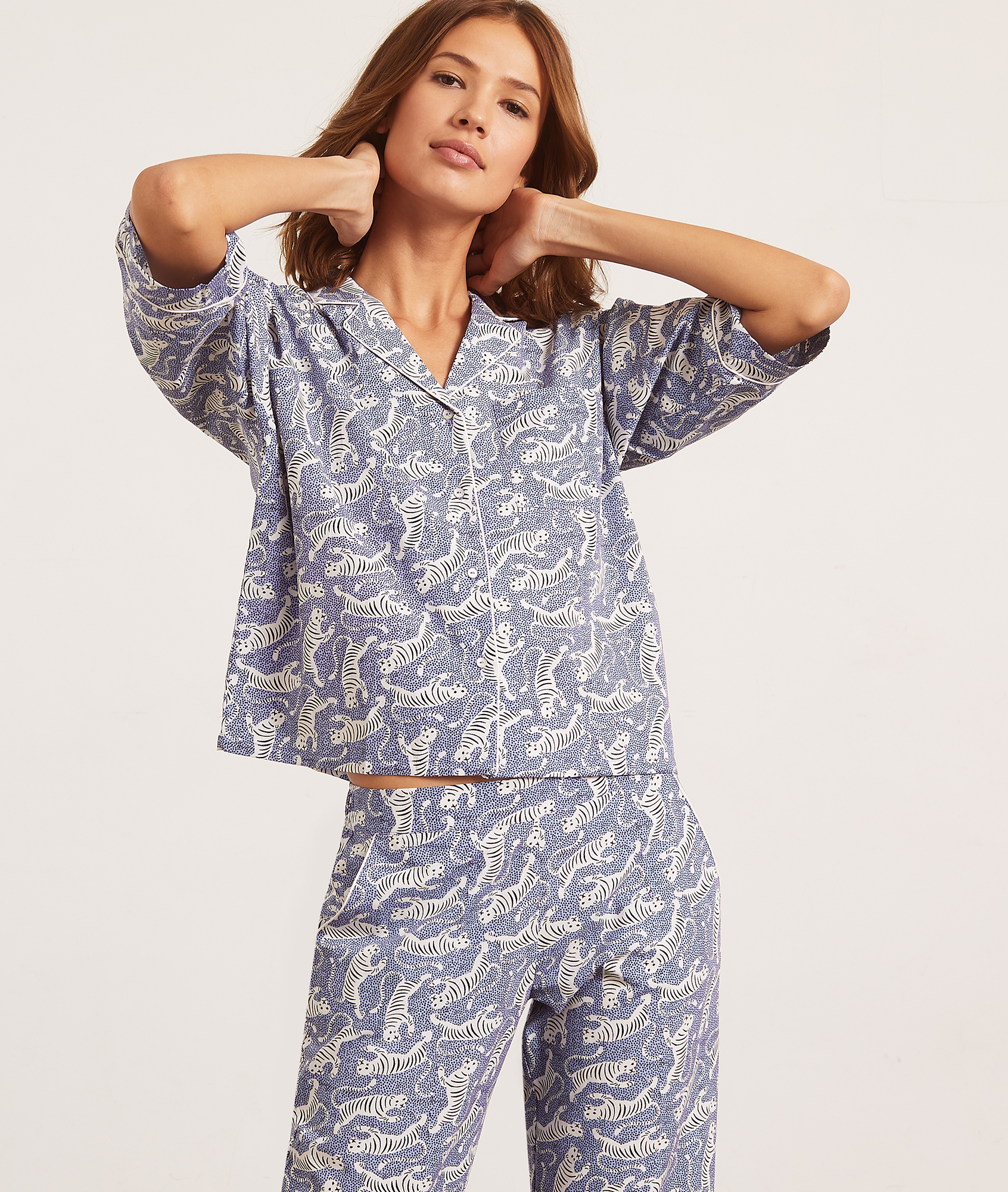 Chemise de pyjama manches courtes - - OXYGENE - ETAM