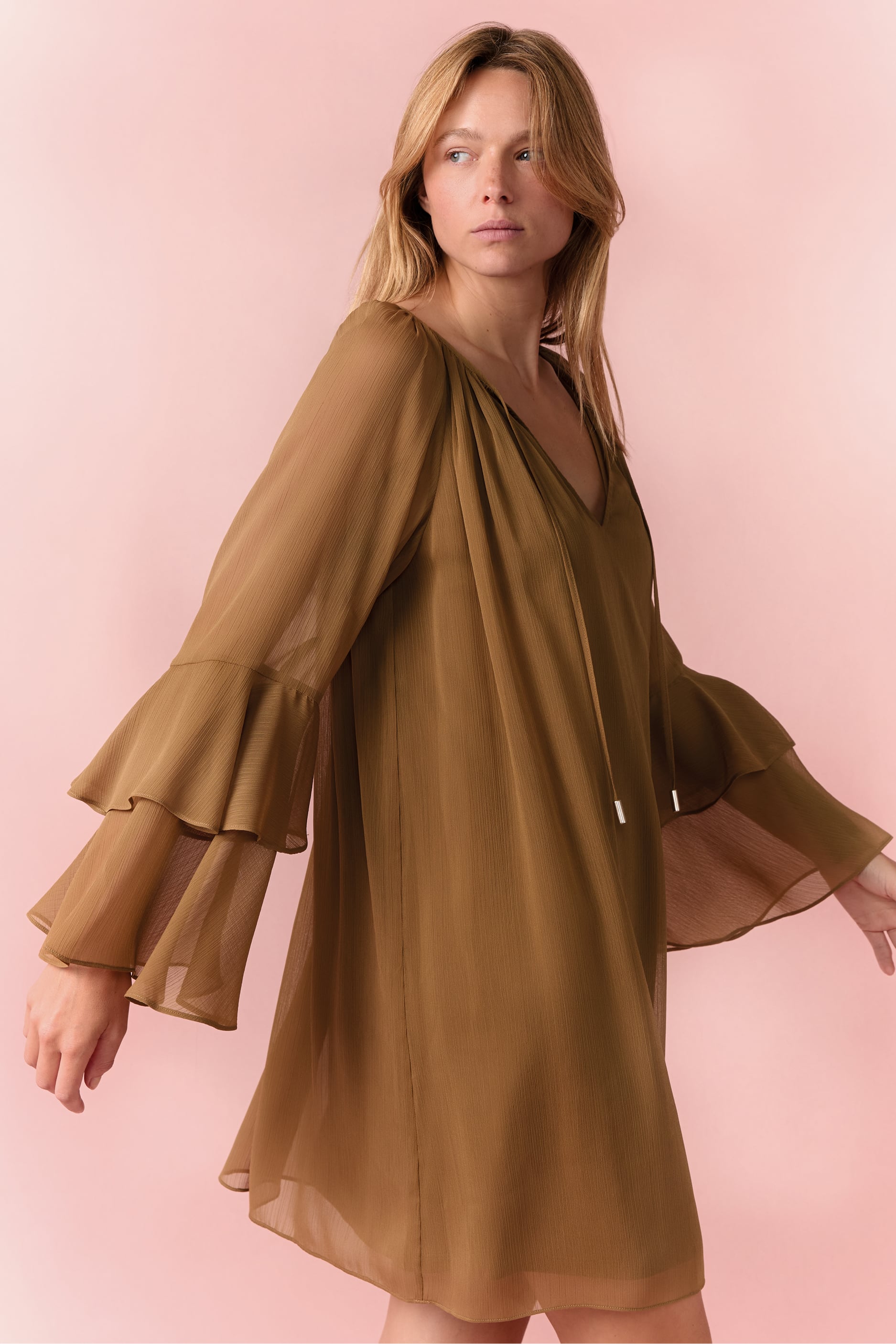 Blouse Débardeur Peplum Etam - Couleur Kaki, Dentelles, Taille ~38 (M), Occasion Très Bon état