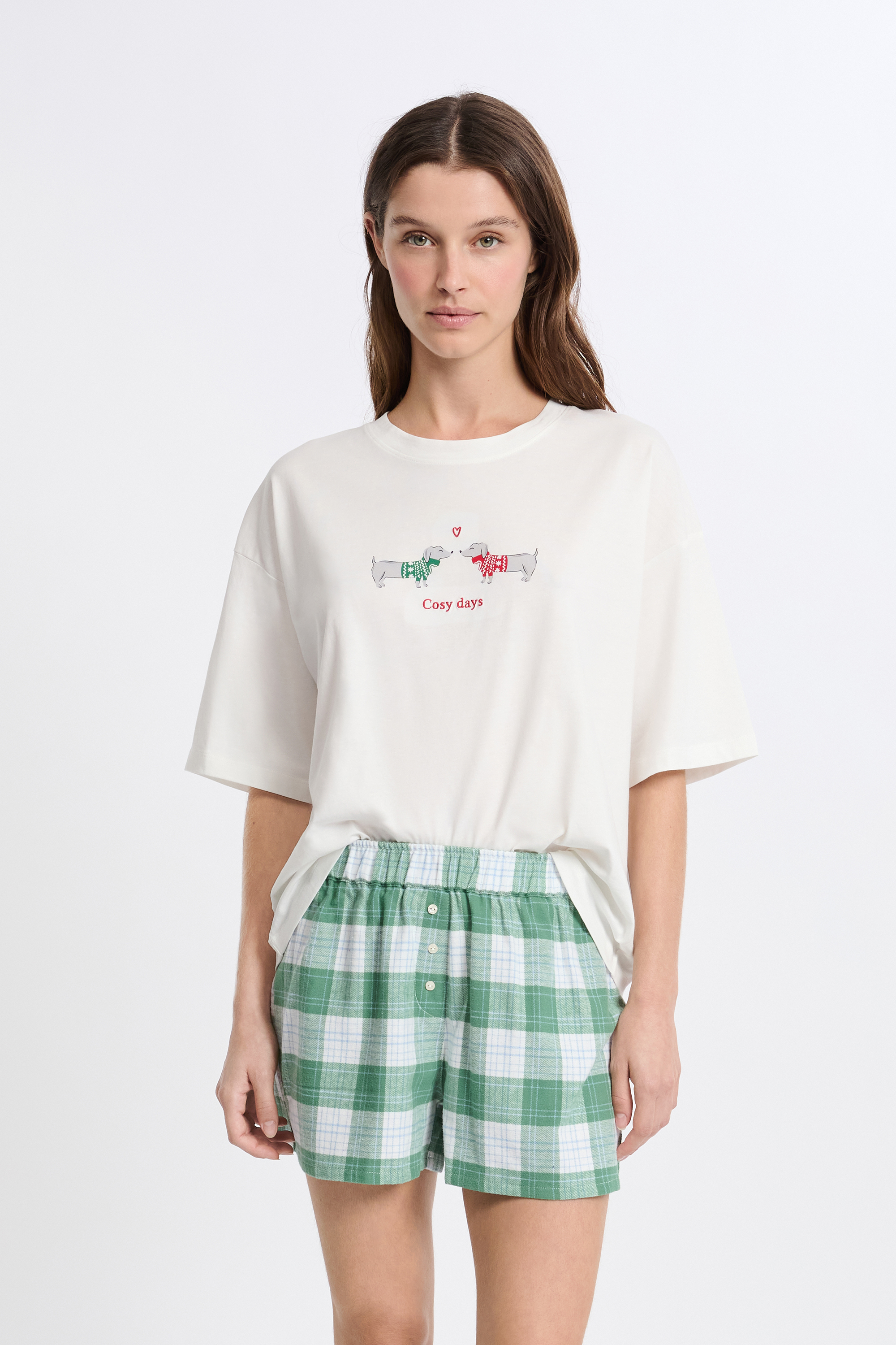 Short de pyjama à carreaux en coton COTON - ETAM