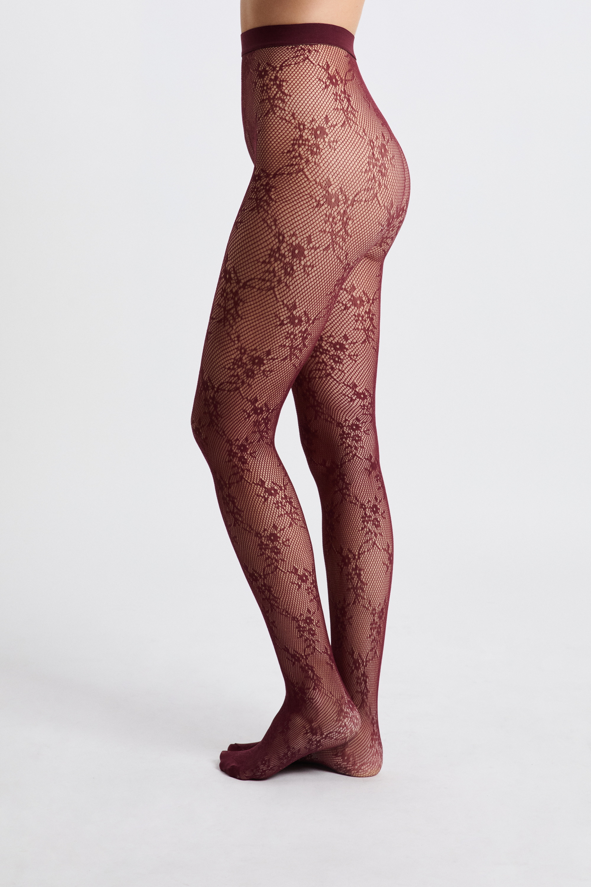 Collant transparent à motifs - résille