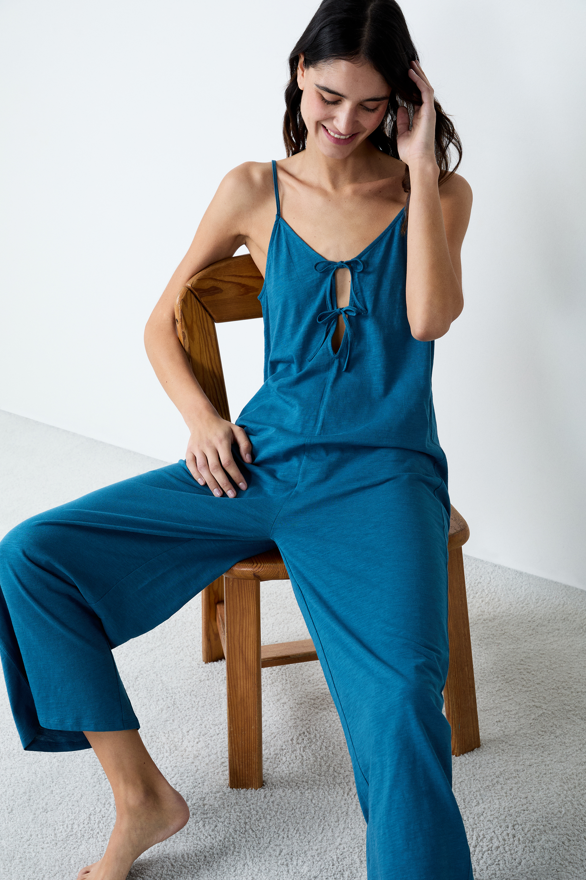 Combinaison Pyjama Senior EMY – Coton Épais 100% Avec Fermeture Éclair Arrière Anti-Déshabillage, Confort Hiver Chaleureux