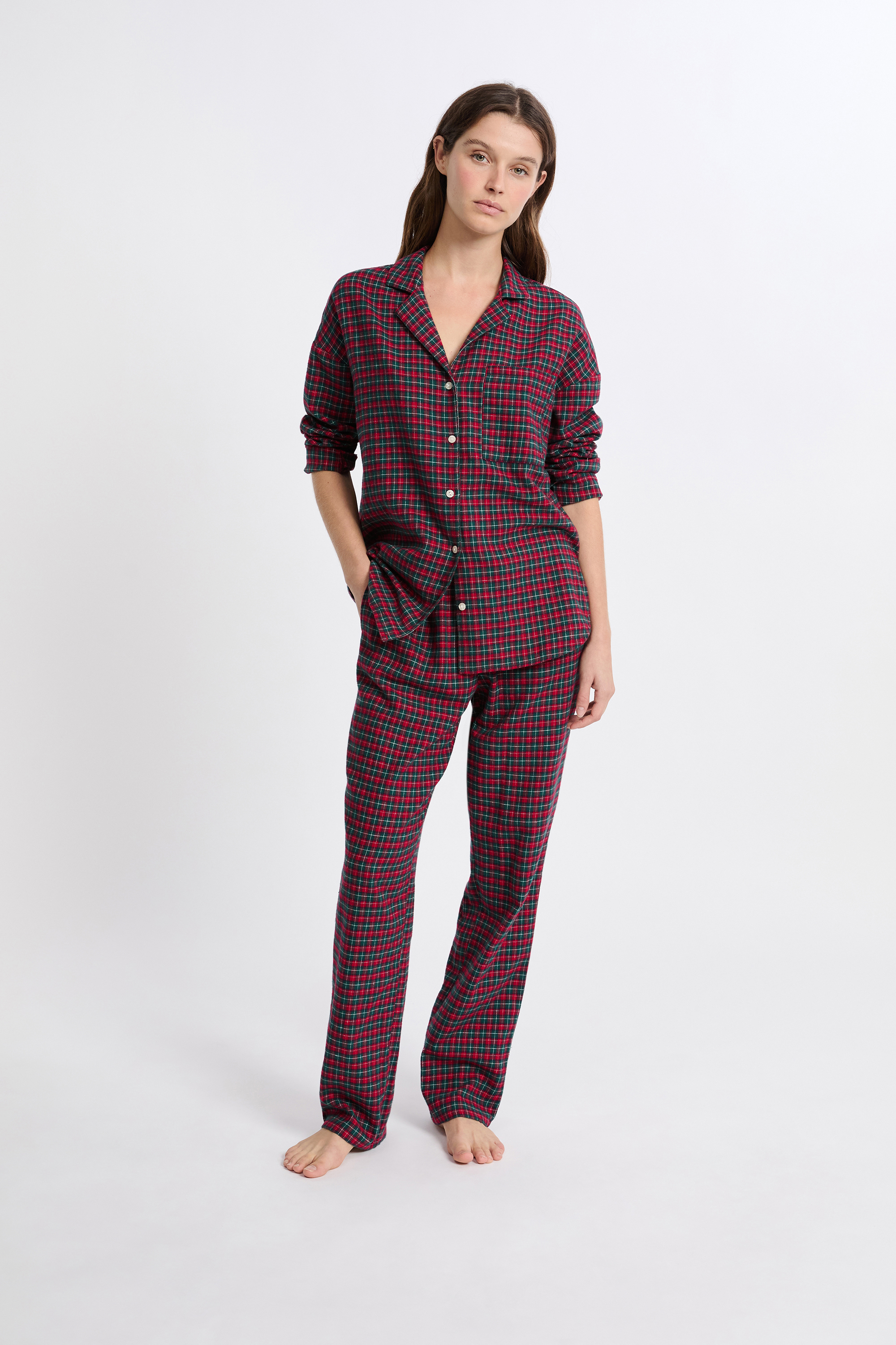 Ensemble de pyjama 2 pièces à carreaux en coton flanelle COTON - ETAM
