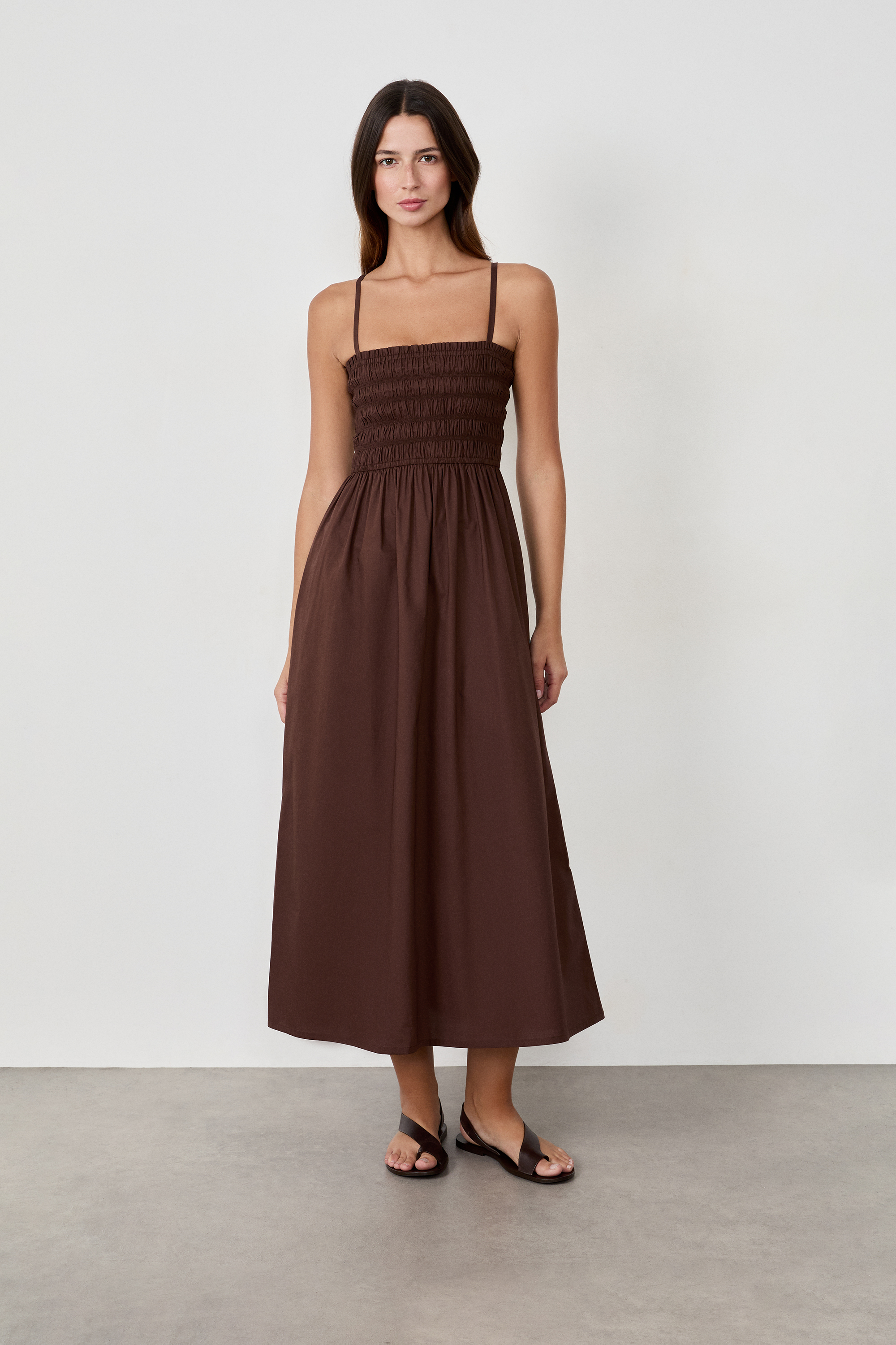 Robe longue manches courtes COTON - ETAM