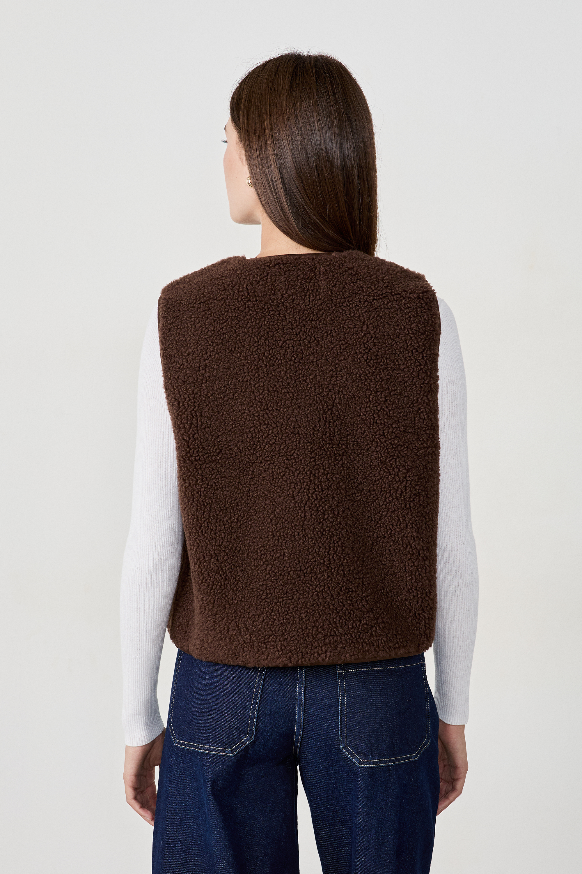 Haut Sans Manches En Fausse Fourrure Ocre M&S Taille 10 - Occasion Très Bon état - Top Drapé