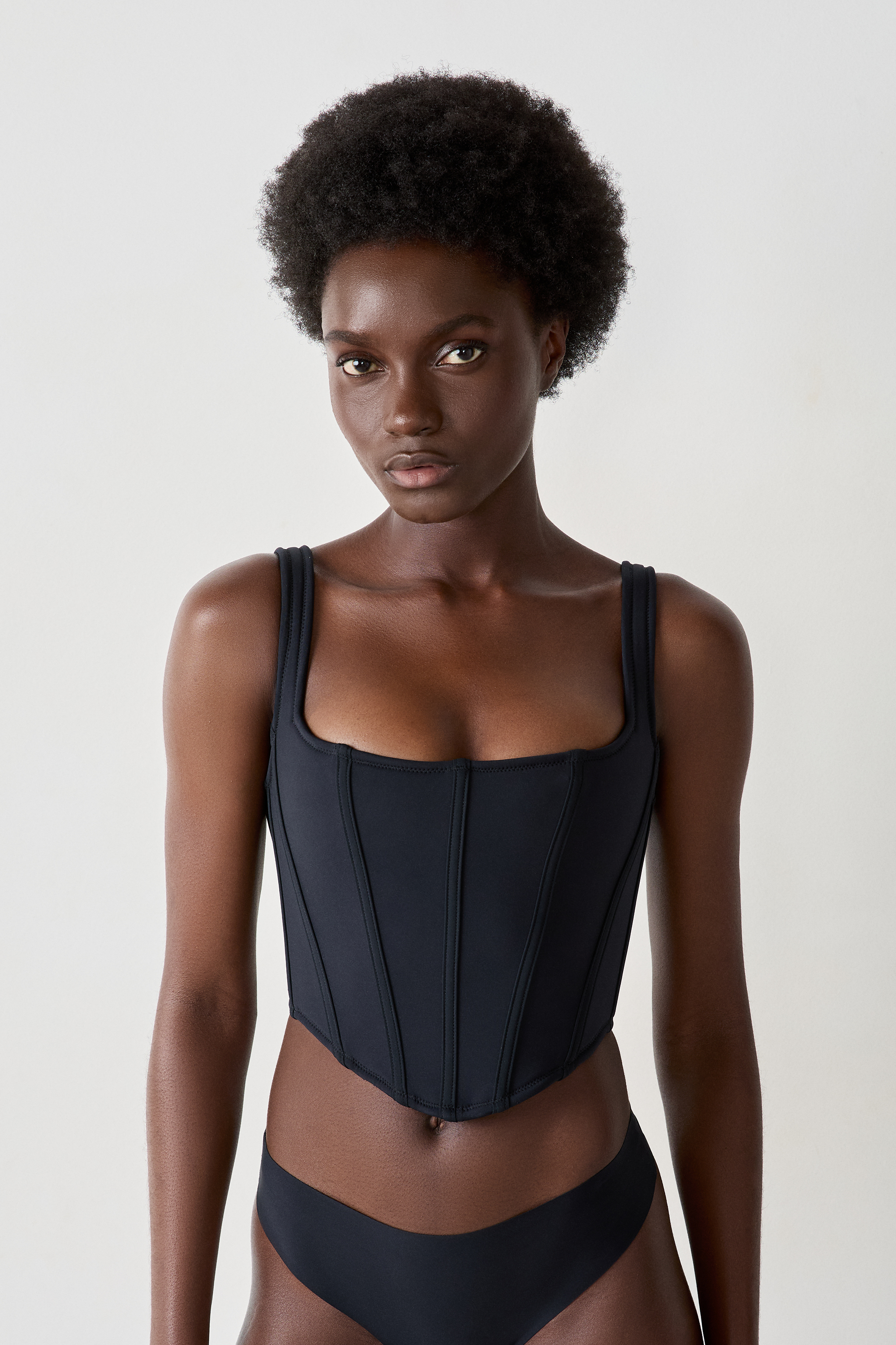 Soutien-gorge Longline Corseté Bordelle Vero En Maille Dorée - Taille LL, Noir, Neuf Avec étiquette