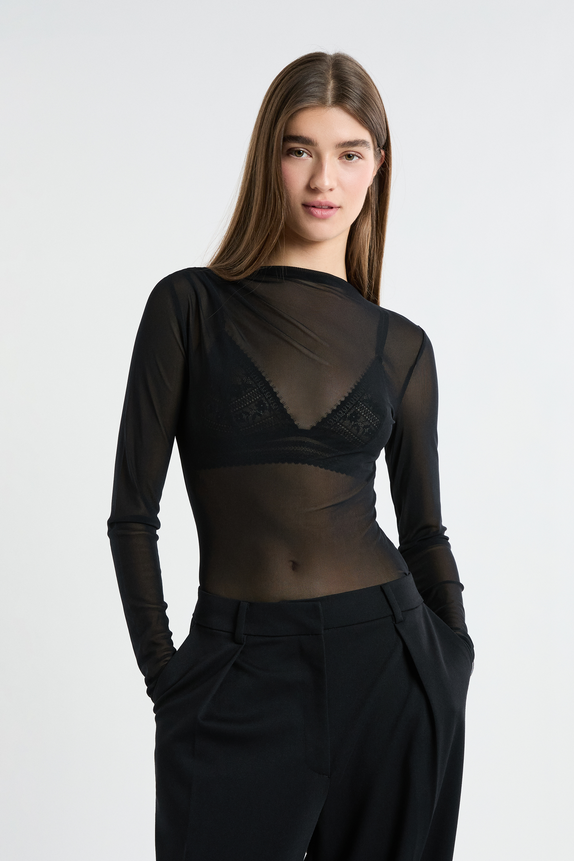 T-shirt manches longues transparent