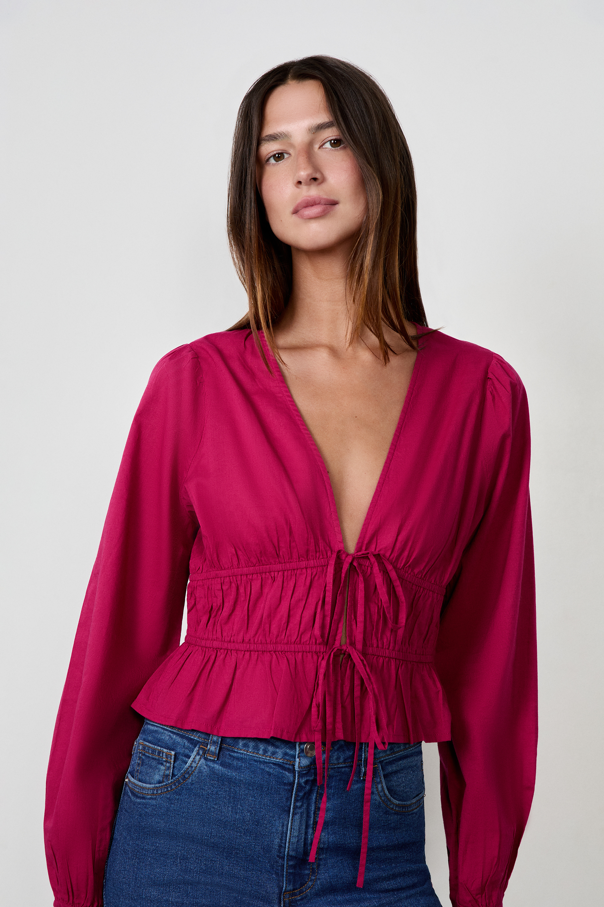 Blouse manches longues à nœuds