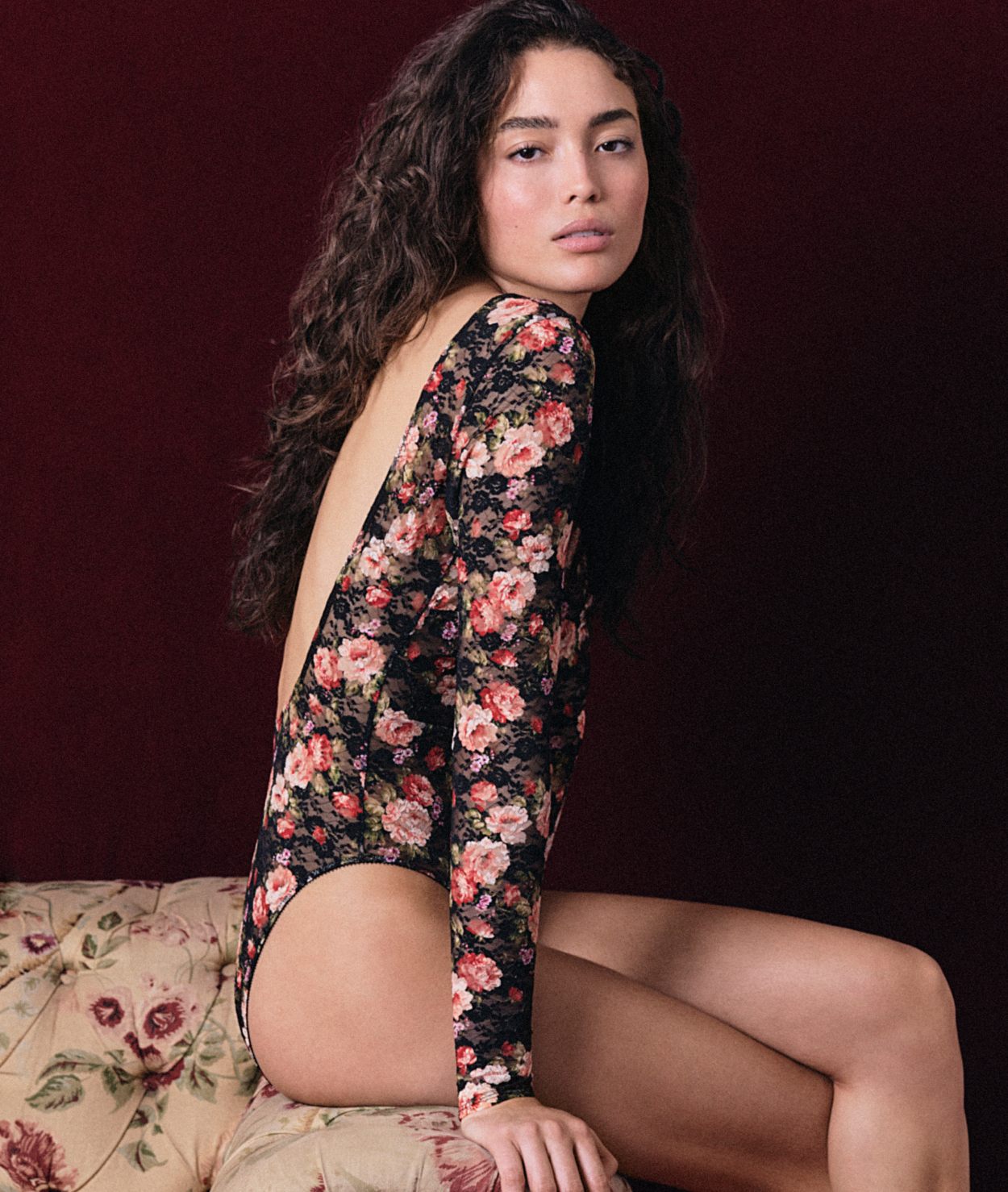 Body à imprimés en dentelle dos nu DENTELLE - ETAM