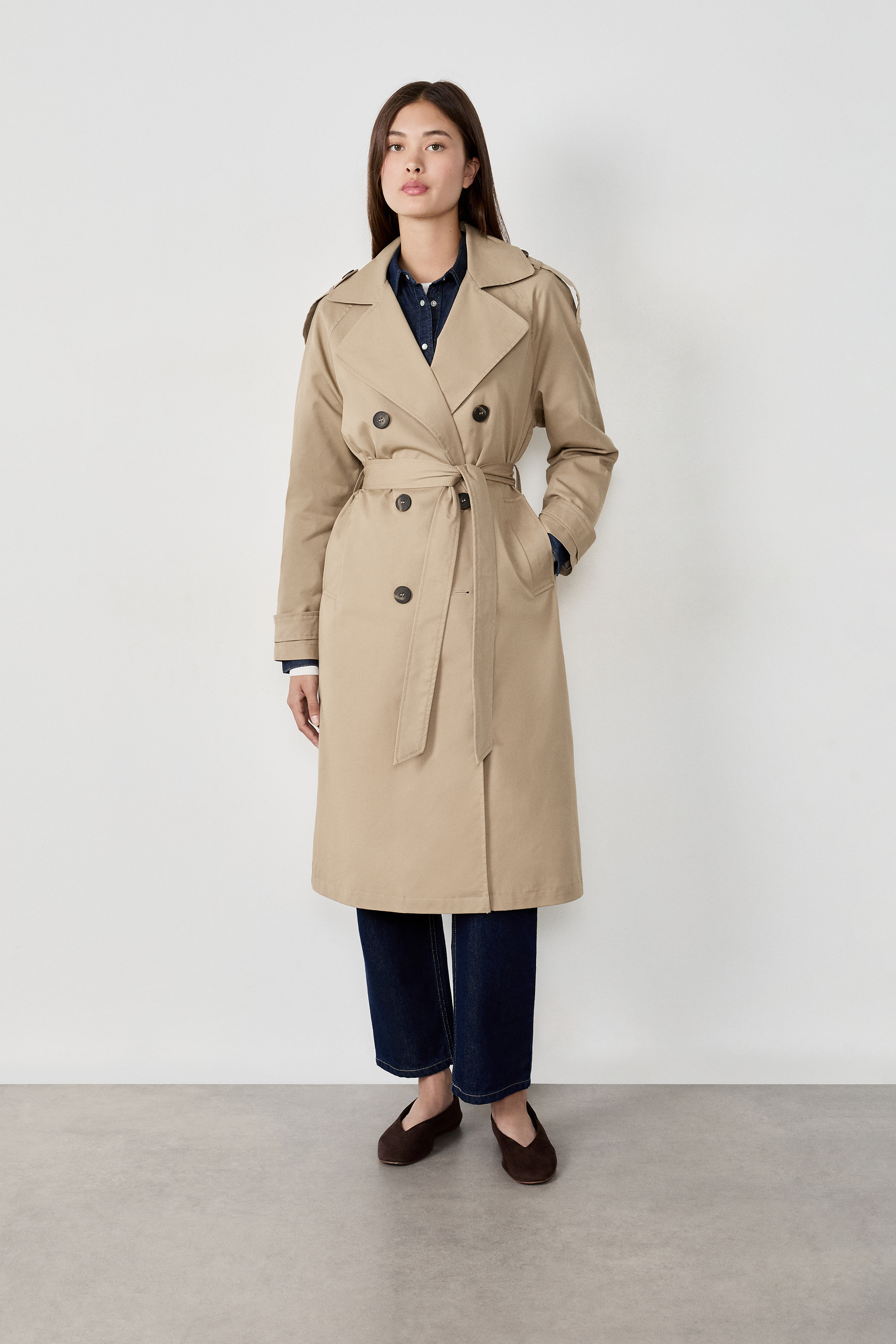 Trench long avec ceinture TRENCH PRET A TEINDRE ETAM