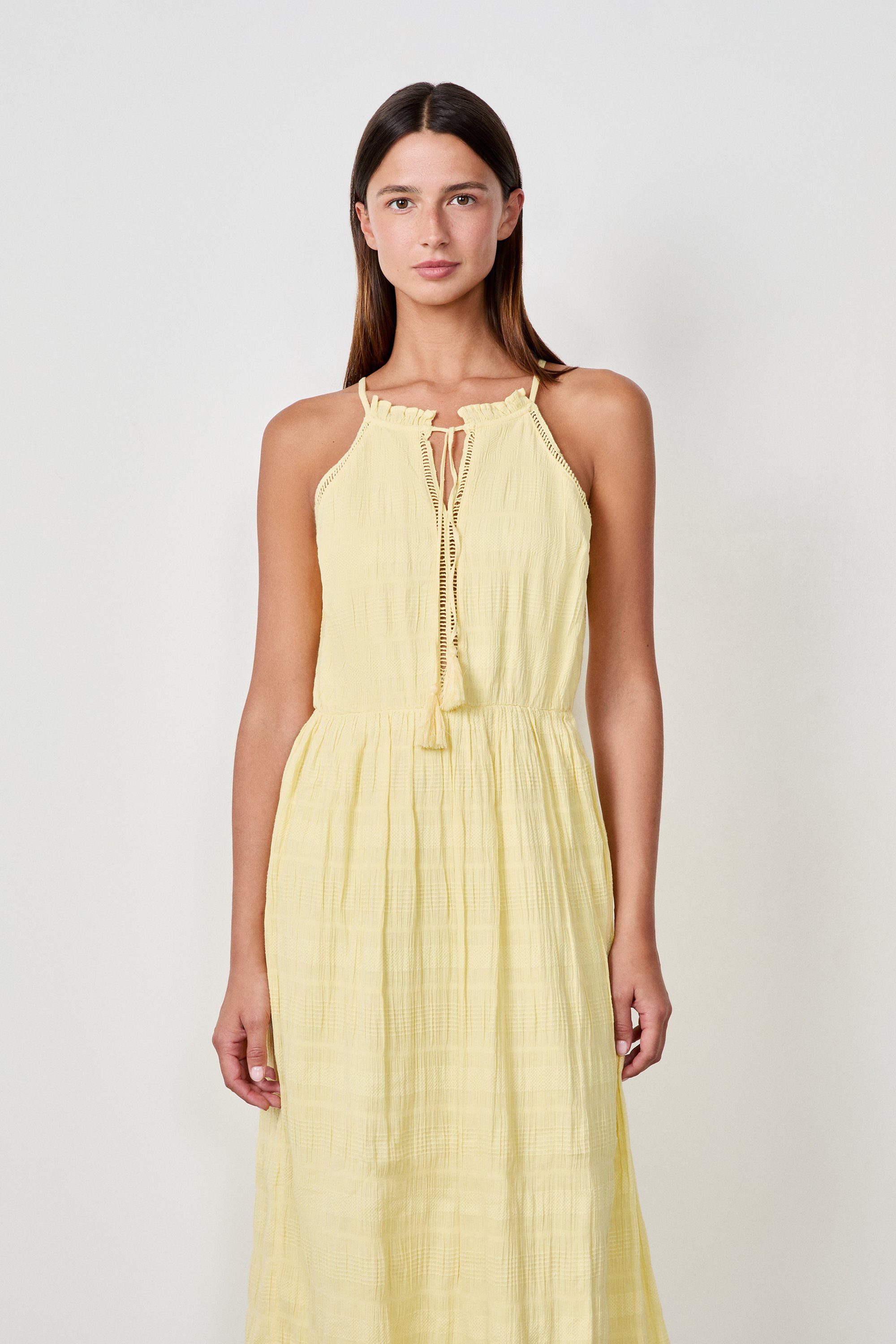 Robe longue texturée