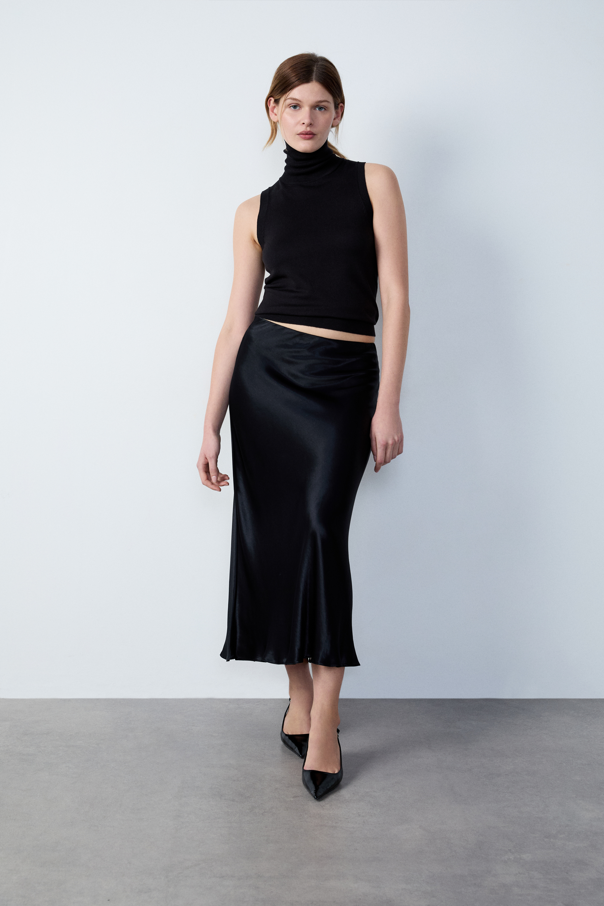 Jupe Femme Jupe Mi Longue En Satin Jupe Longue Satinée RANA NOIR ETAM