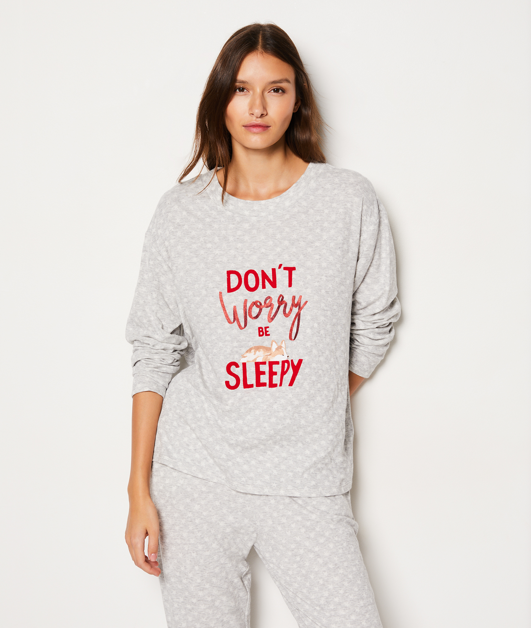 T-shirt manches longues en coton imprimé