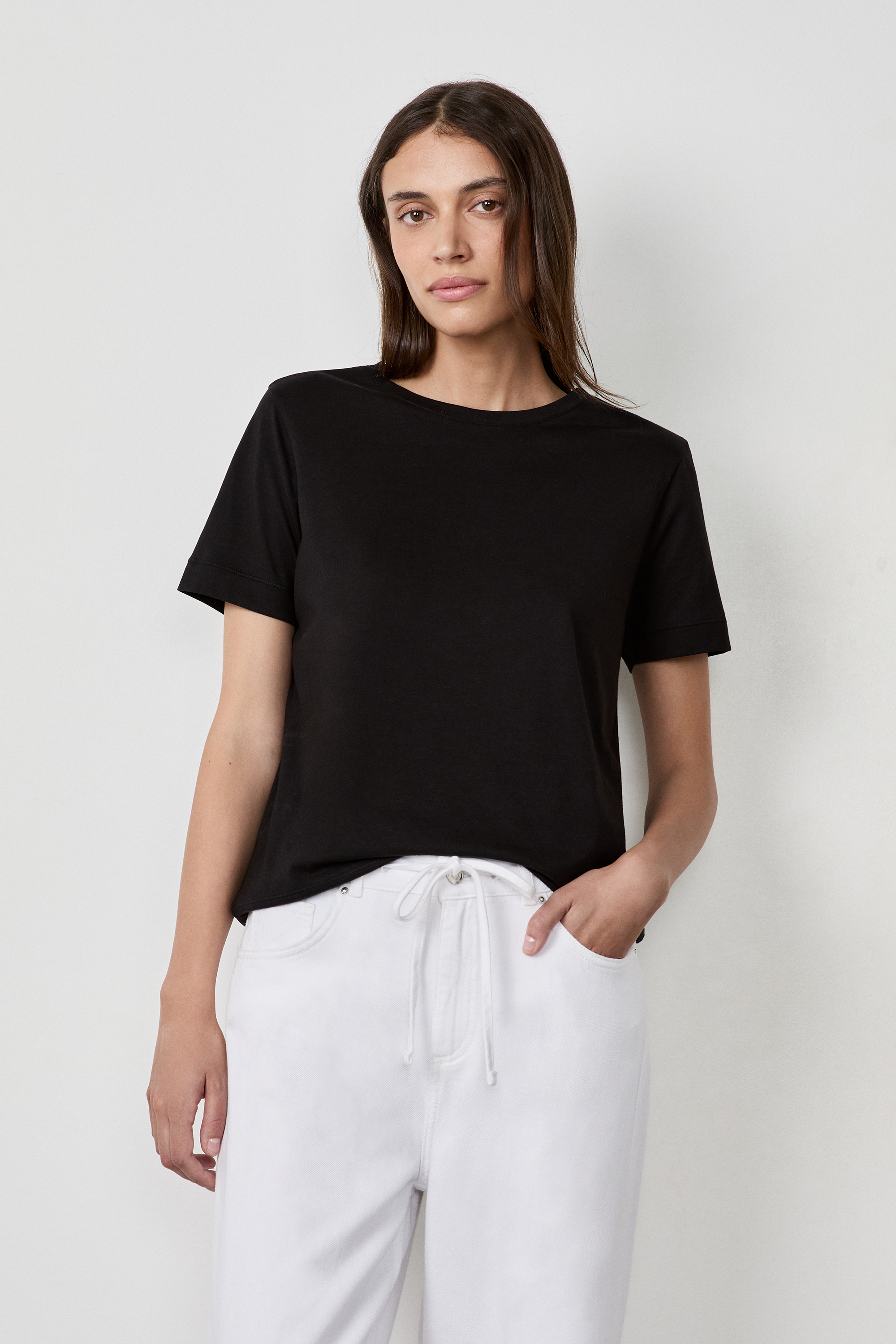T-shirt en coton détail citron CHERYL VERT SAPIN