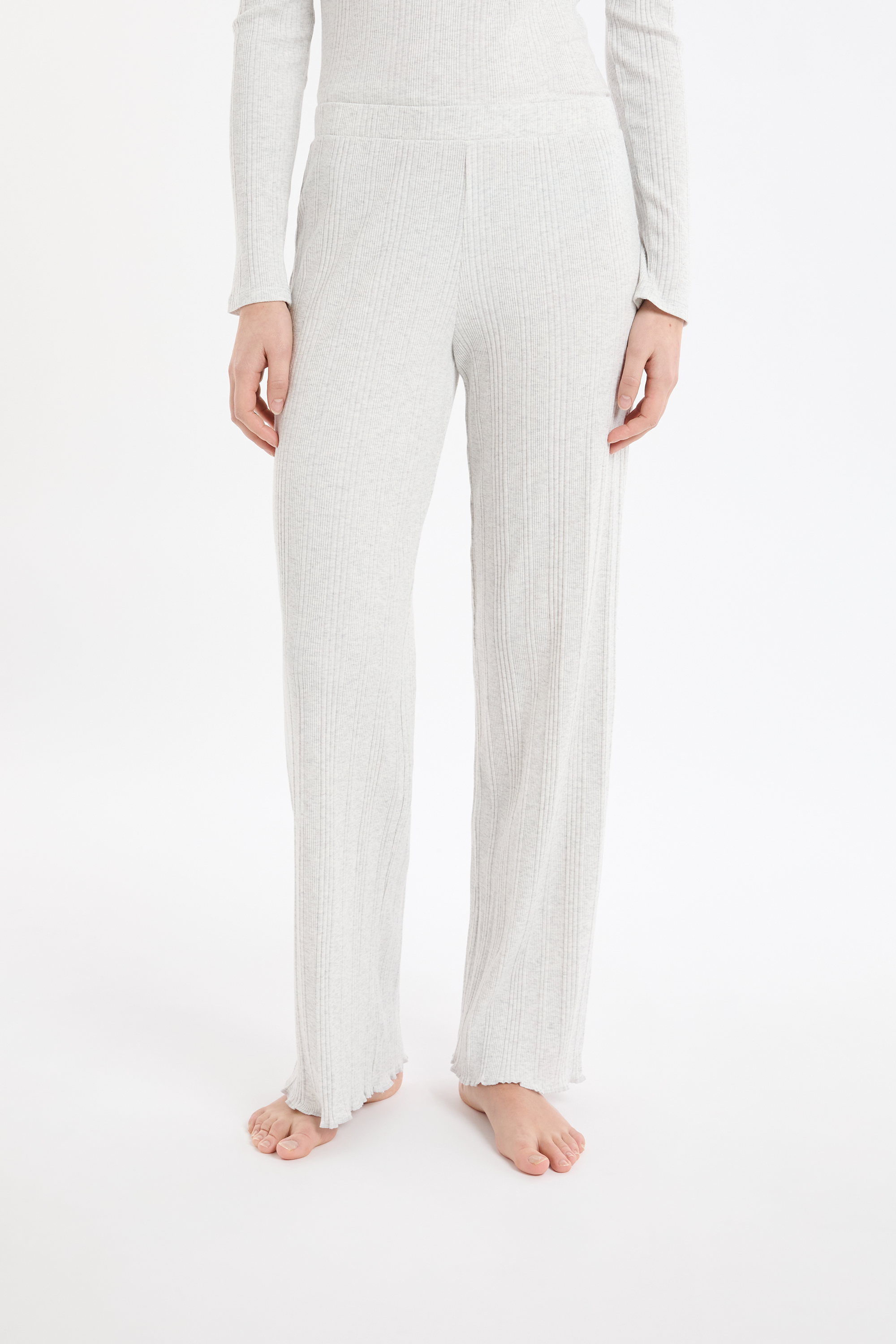 Pantalon de pyjama droit côtelé en coton COTON - ETAM