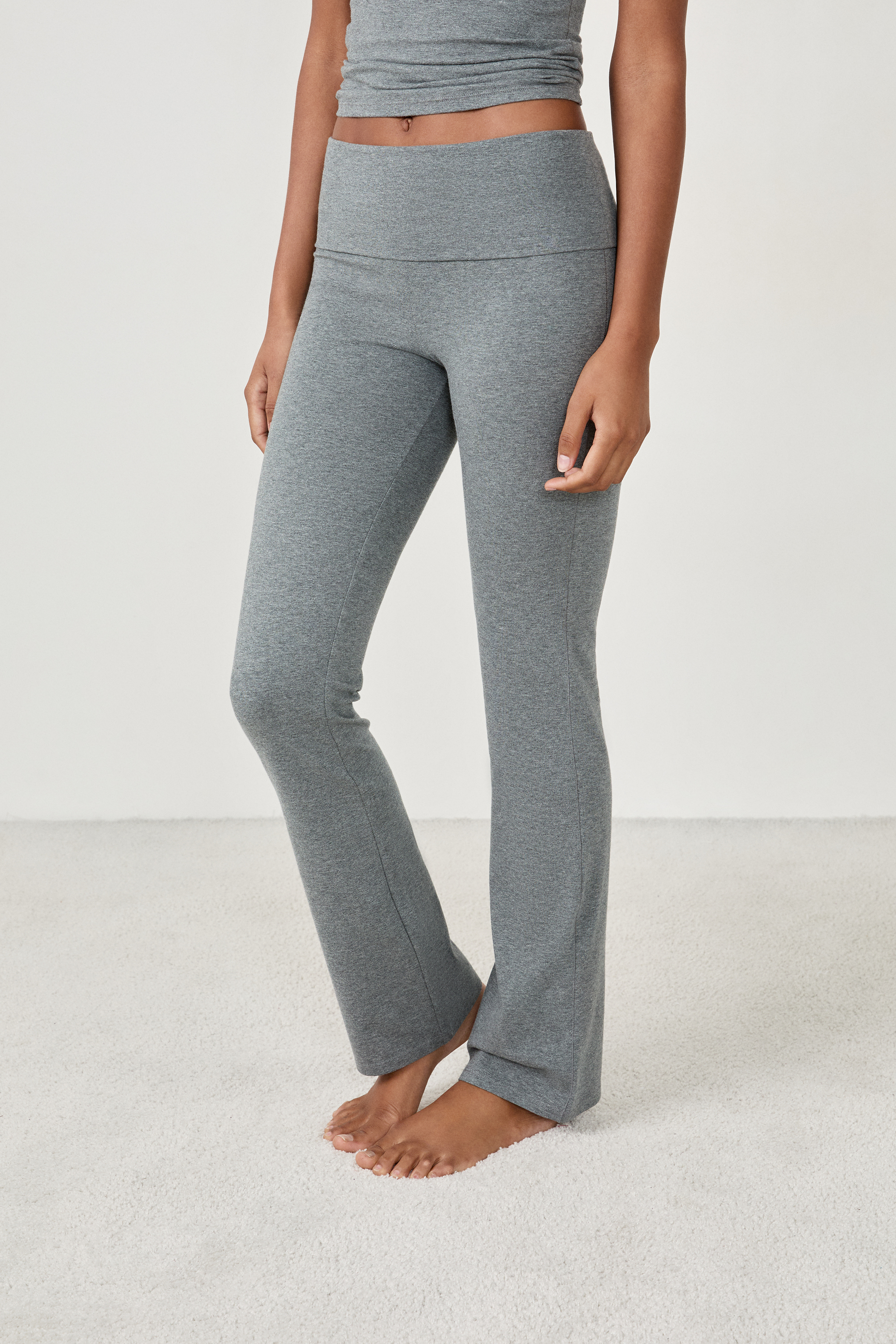 Pantalon de pyjama évasé en coton et modal