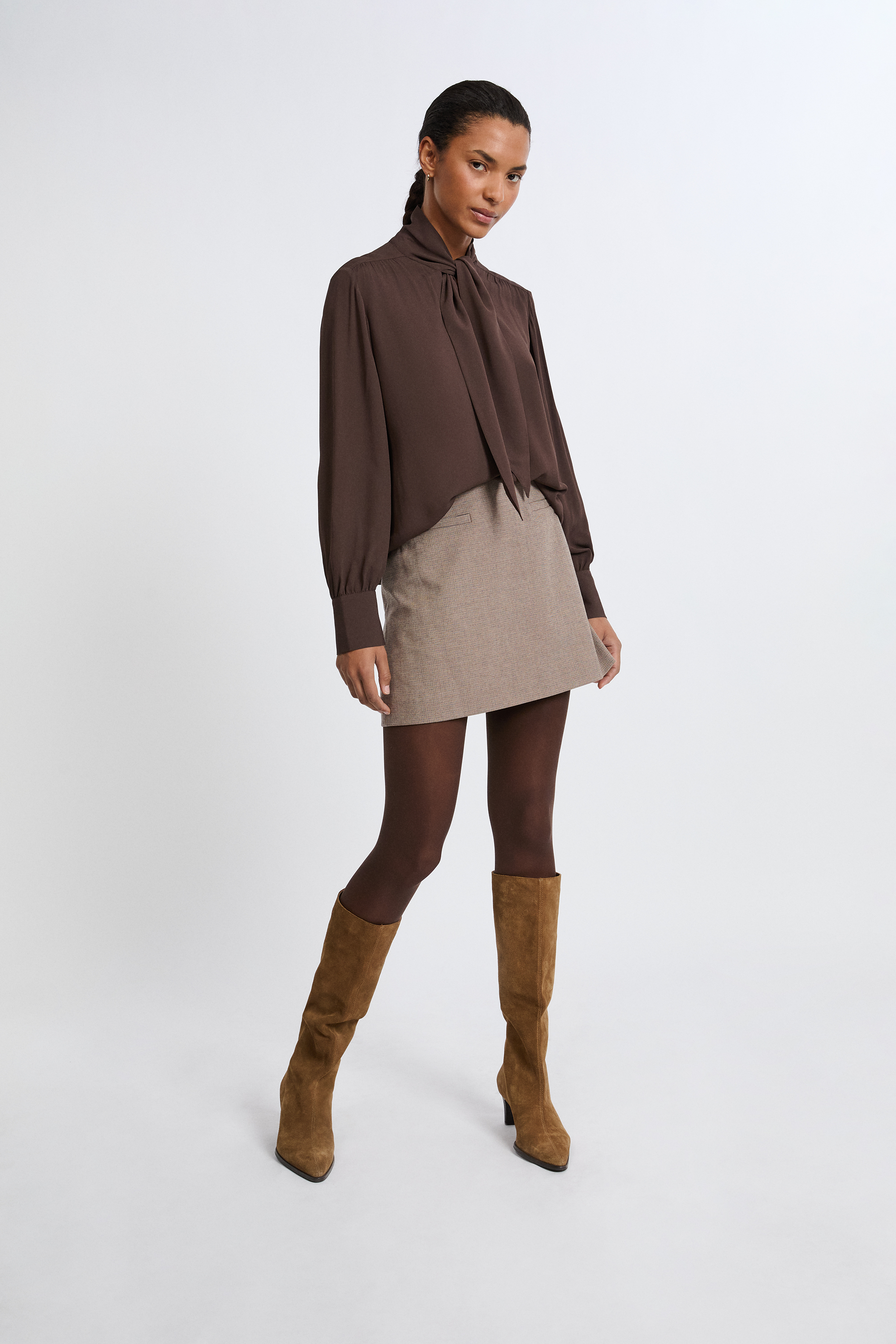 Blouse Légère à Volants Dobber Marron Taille 4 - Occasion Très Bon état