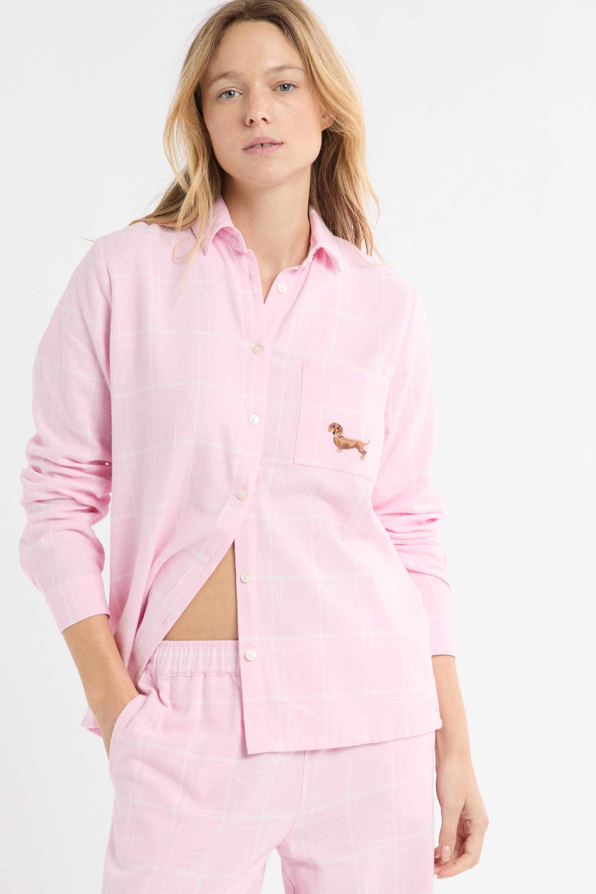 Chemise de pyjama à carreaux à motif chien en coton COTON - ETAM