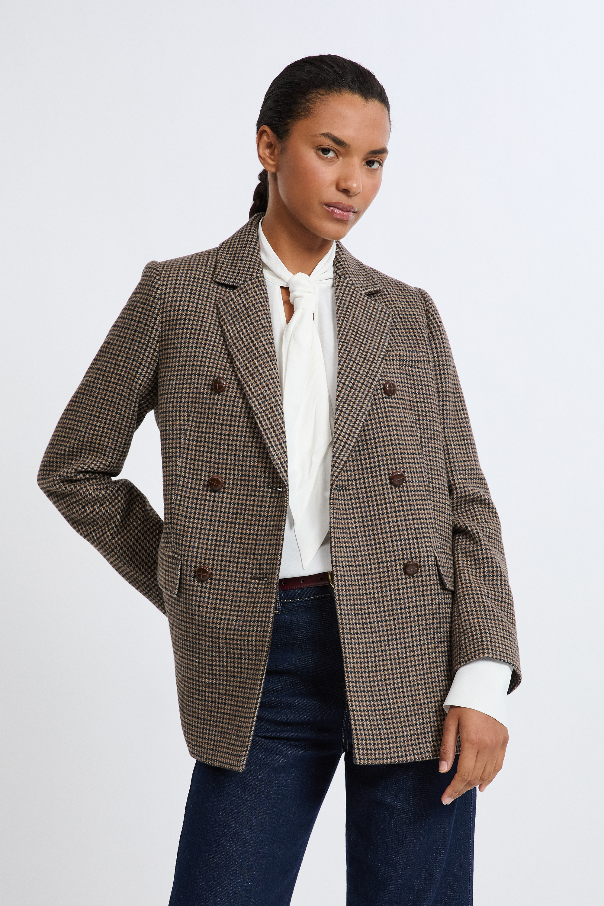 Veste blazer à carreaux POLYESTER LAINE - ETAM
