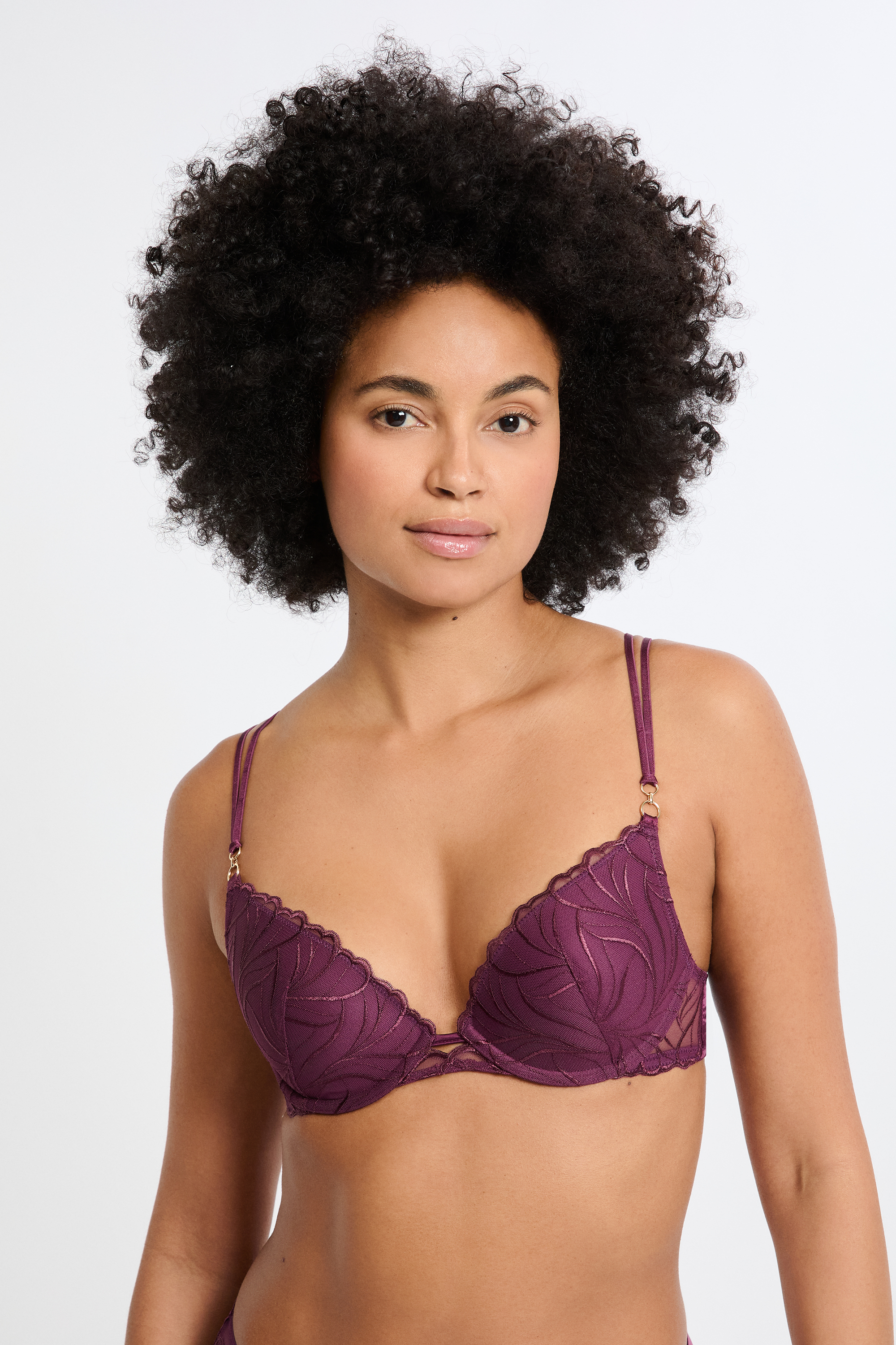 Soutien-gorge N.2 - Le push-up plongeant en broderie florale BRODERIE - ETAM
