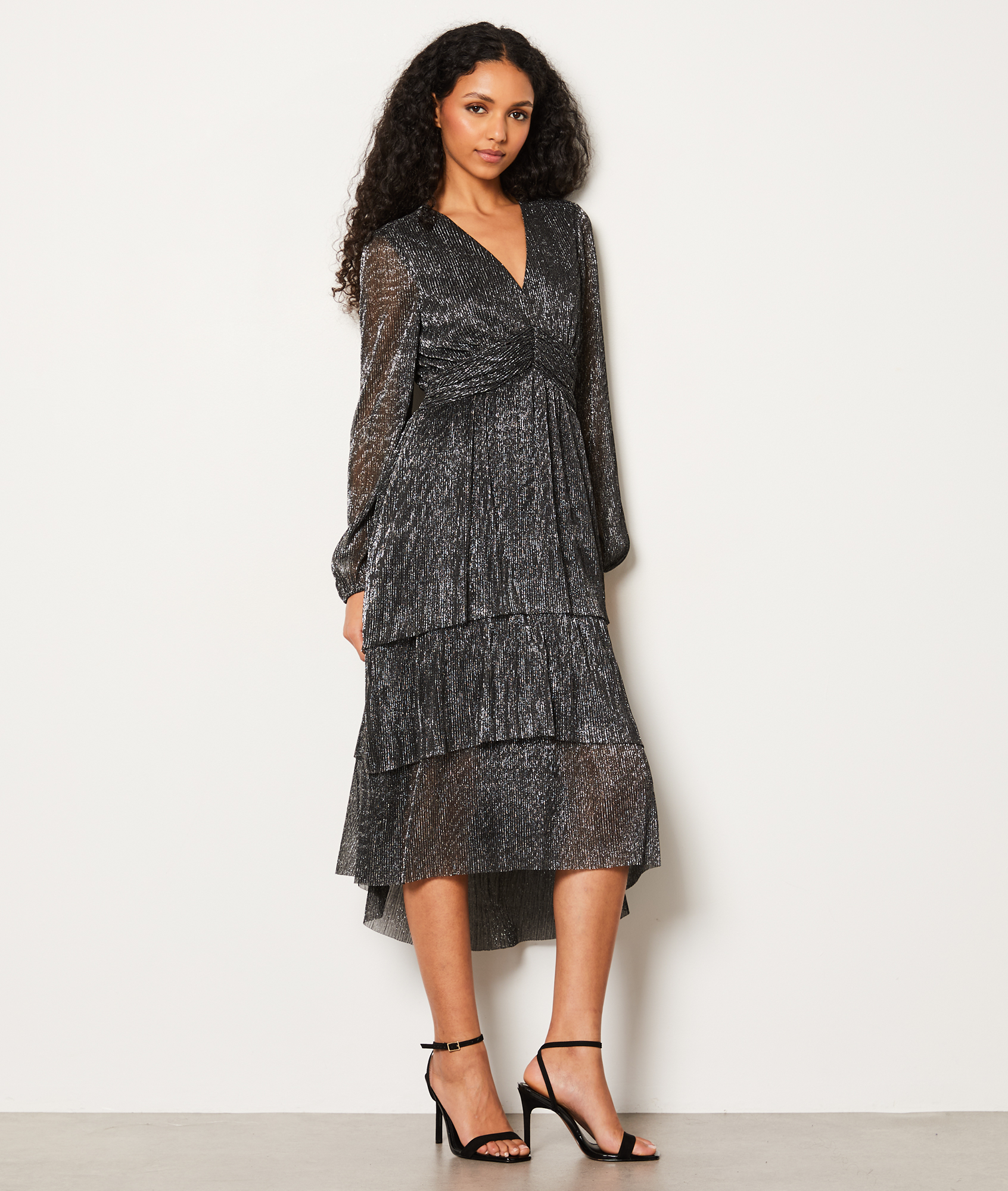 Robe De Danse à Paillettes 720° - Jupe Swing Longue Pour Valse, Danse De Salon, Flamenco (vert, XL)